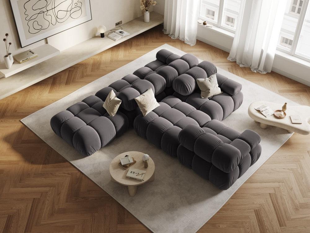 Sofa aksamitna 3-osobowa TROPEA ciemnoszary Milo Casa    Eye on Design