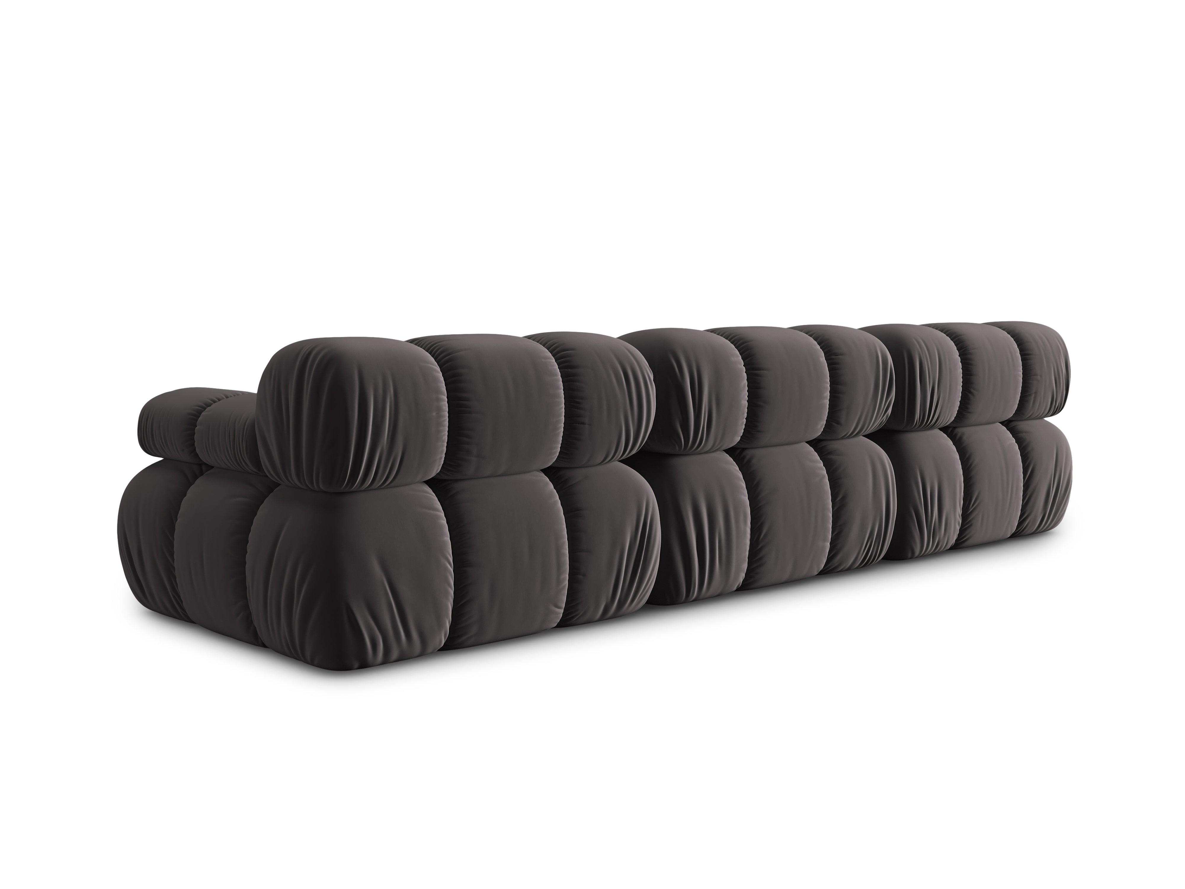 Sofa aksamitna 3-osobowa TROPEA ciemnoszary Milo Casa    Eye on Design