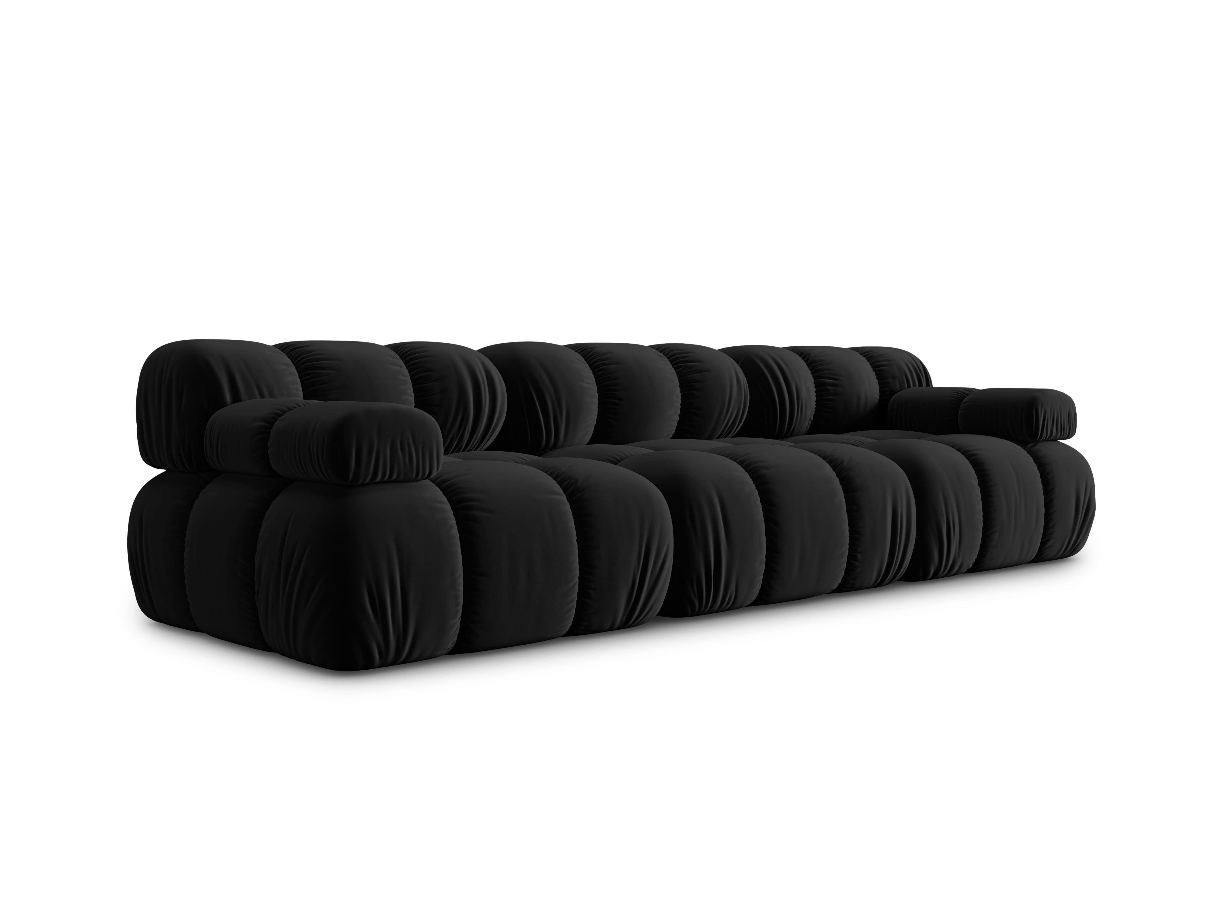 Sofa aksamitna 3-osobowa TROPEA czarny Milo Casa    Eye on Design