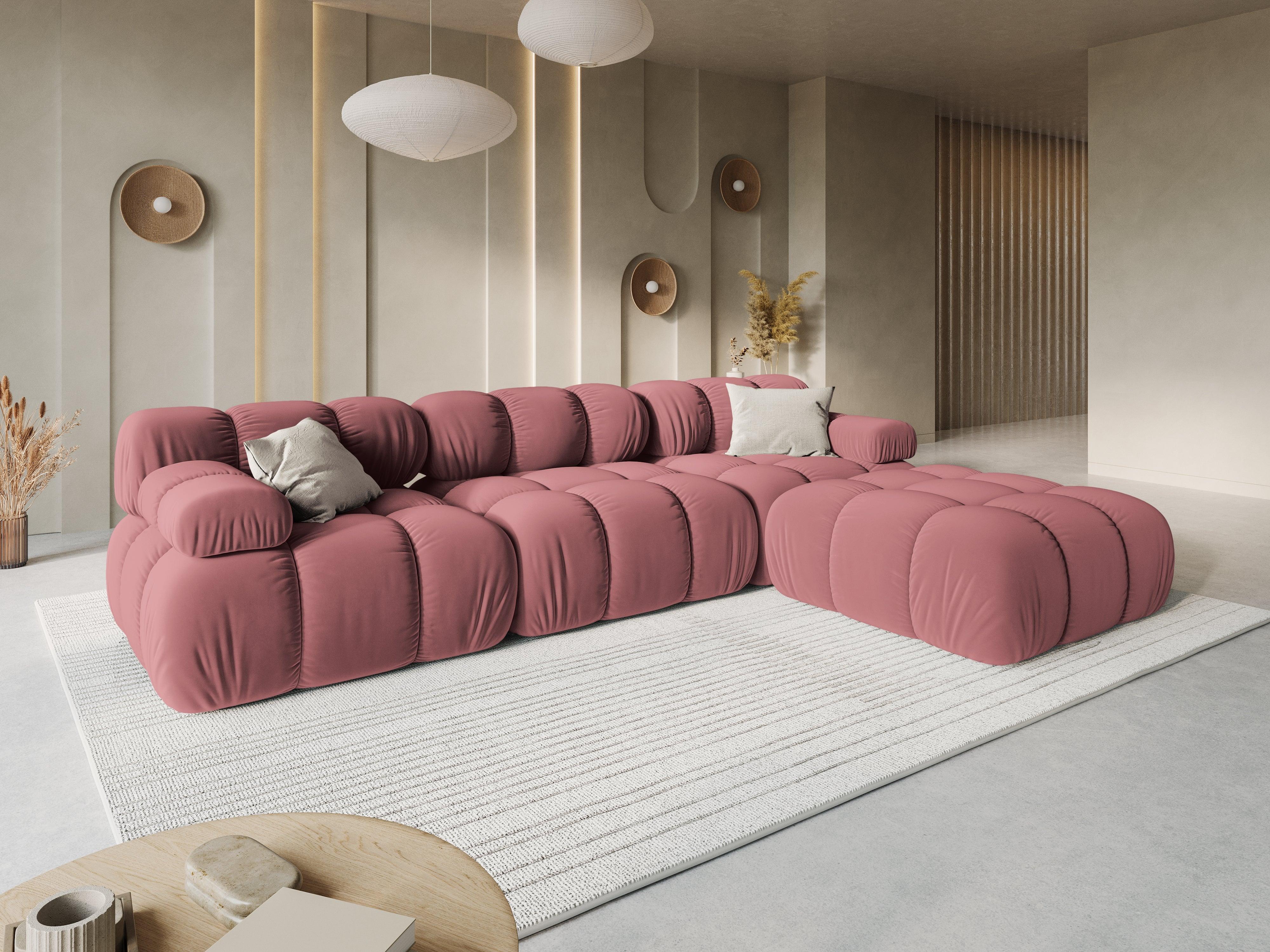 Sofa aksamitna 3-osobowa TROPEA różowy Milo Casa    Eye on Design