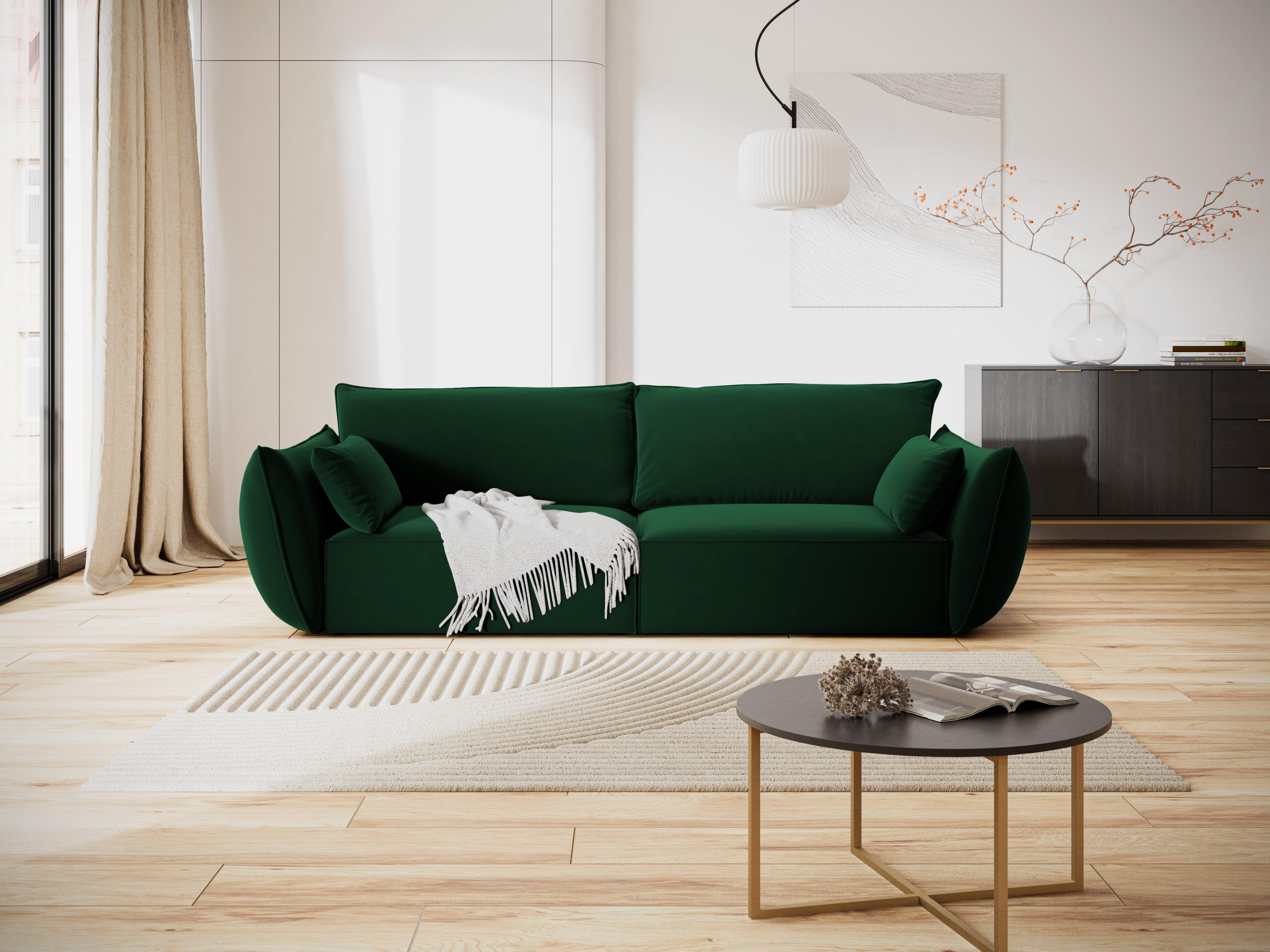 Sofa aksamitna 3-osobowa VANDA butelkowa zieleń Mazzini Sofas    Eye on Design