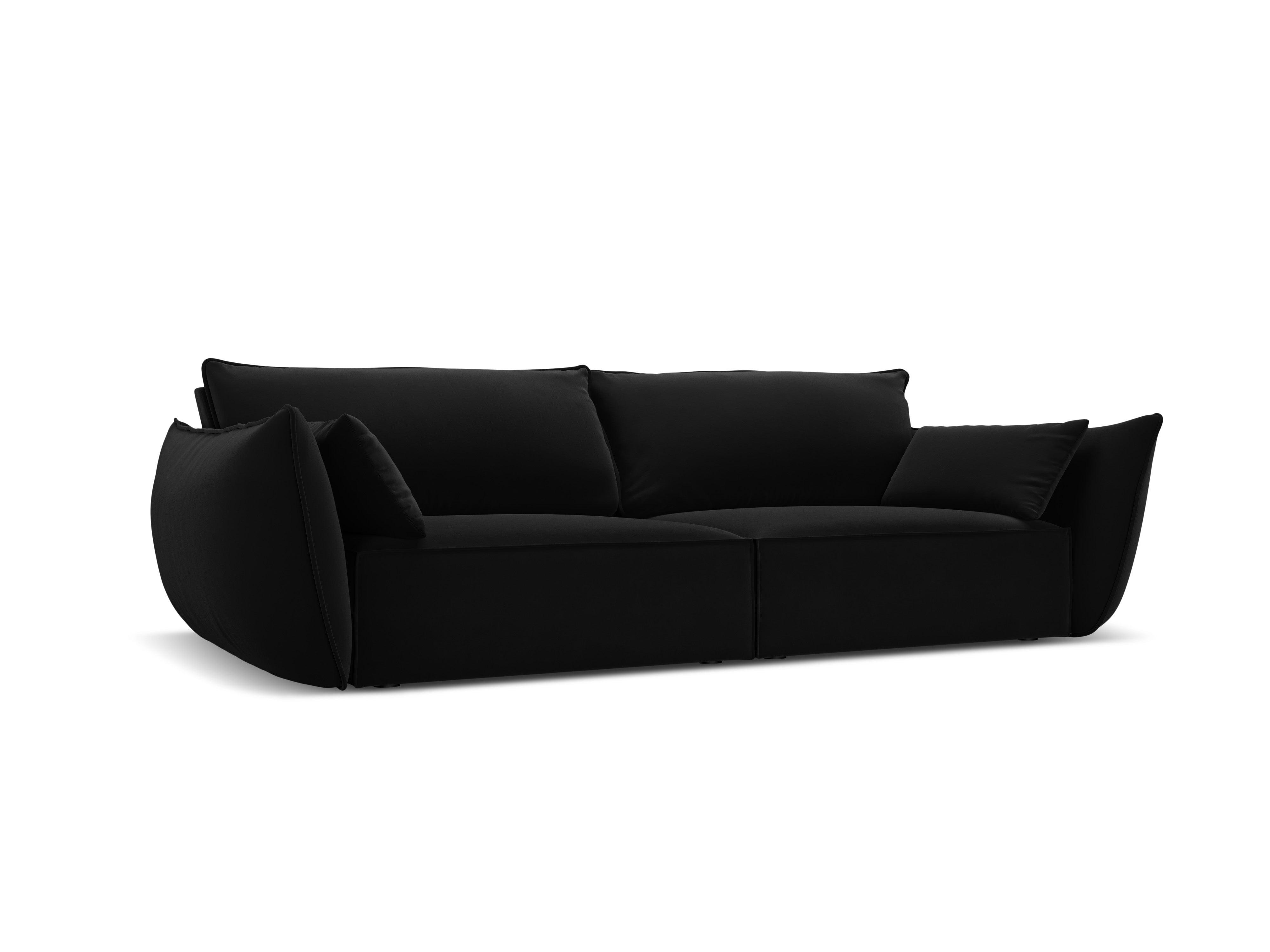 Sofa aksamitna 3-osobowa VANDA czarny Mazzini Sofas    Eye on Design