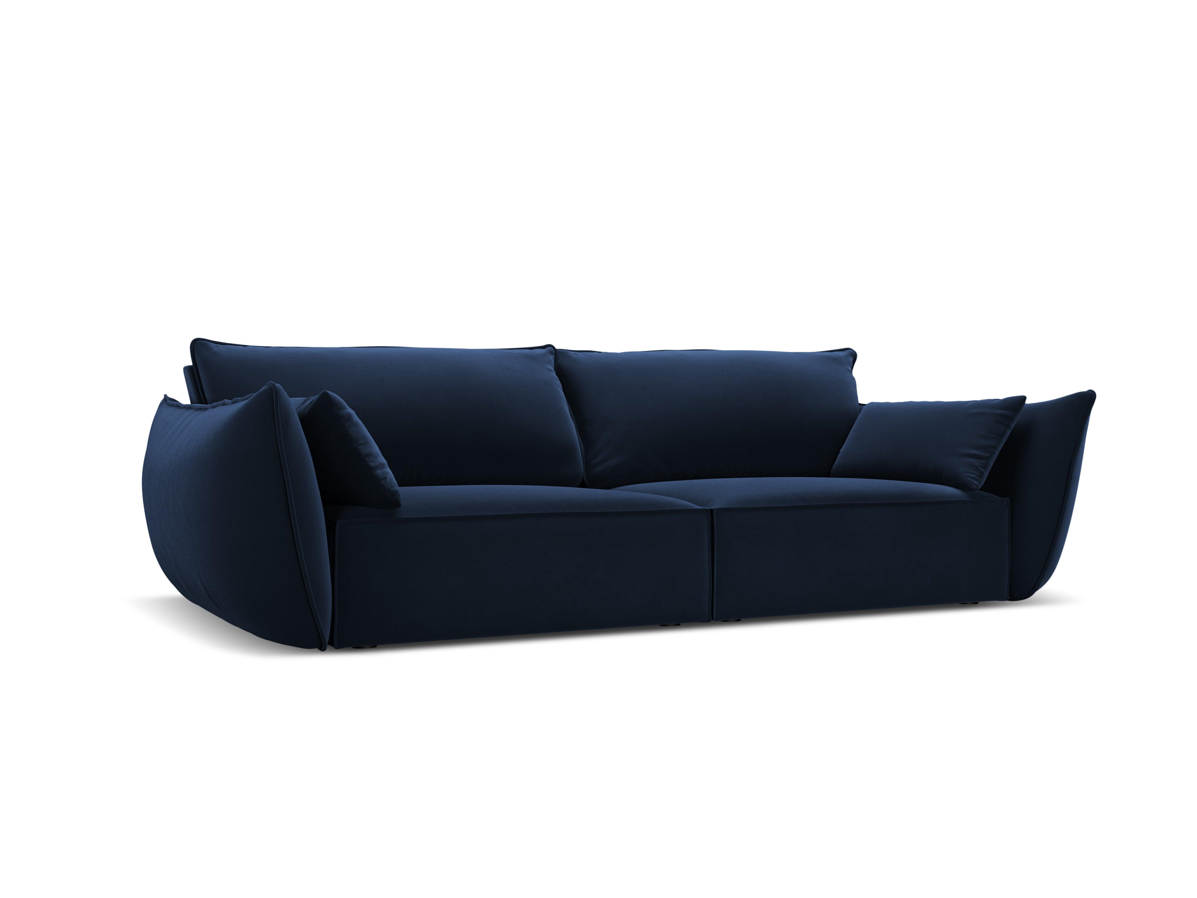 Sofa aksamitna 3-osobowa VANDA granatowy Mazzini Sofas    Eye on Design