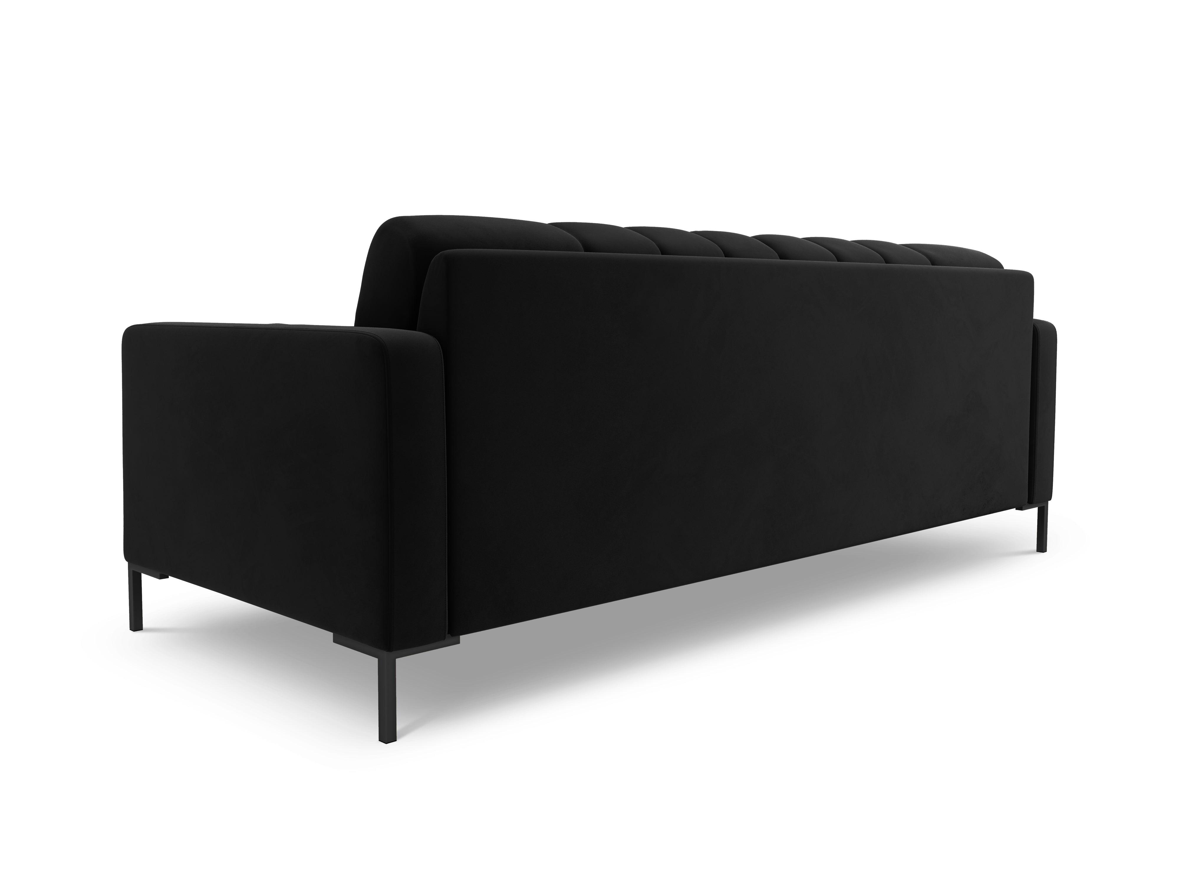 Sofa aksamitna 4-osobowa BALI czarny z czarną podstawą Cosmopolitan Design    Eye on Design