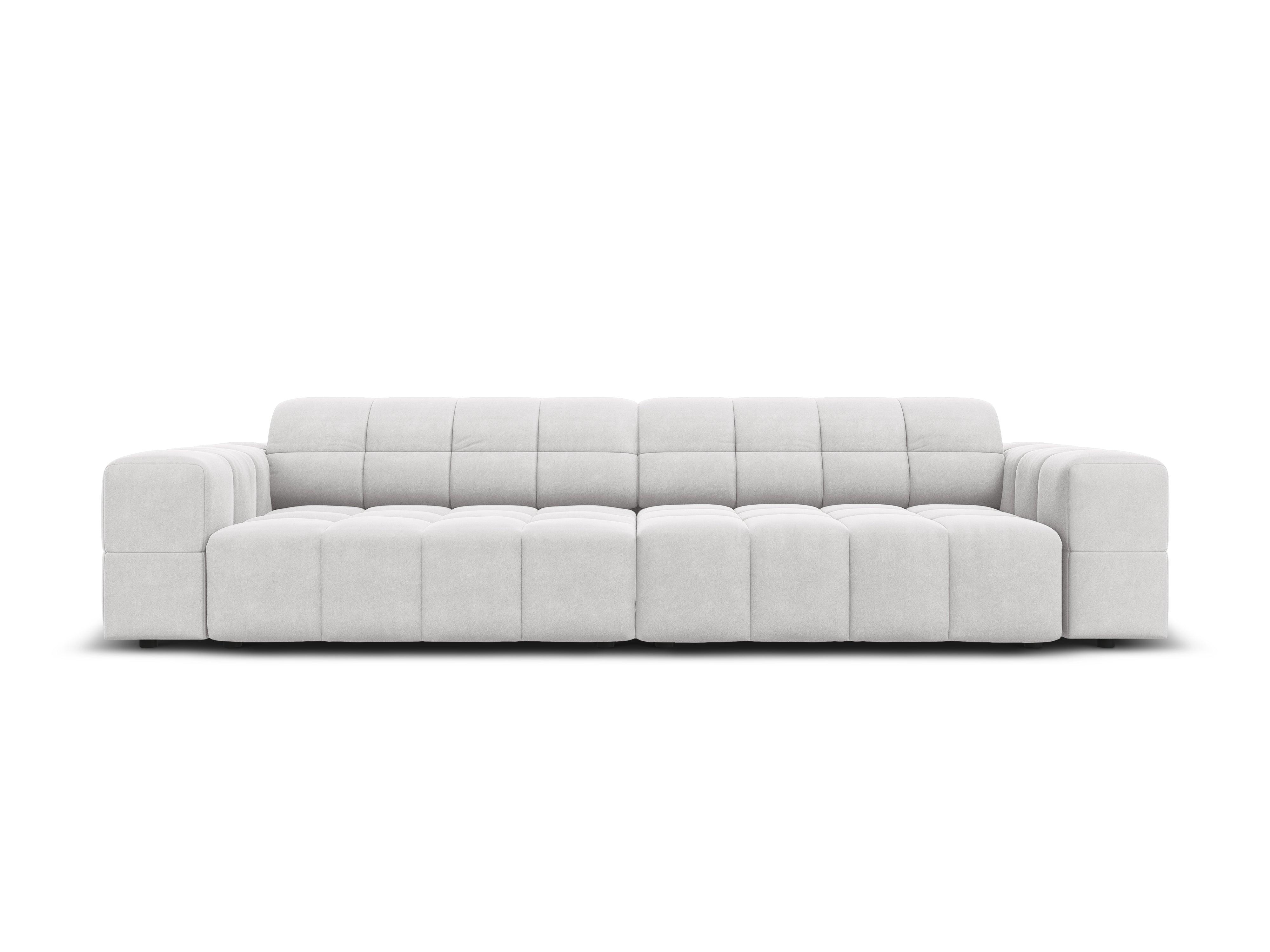 Sofa aksamitna 4-osobowa CHICAGO jasnoszary Cosmopolitan Design    Eye on Design