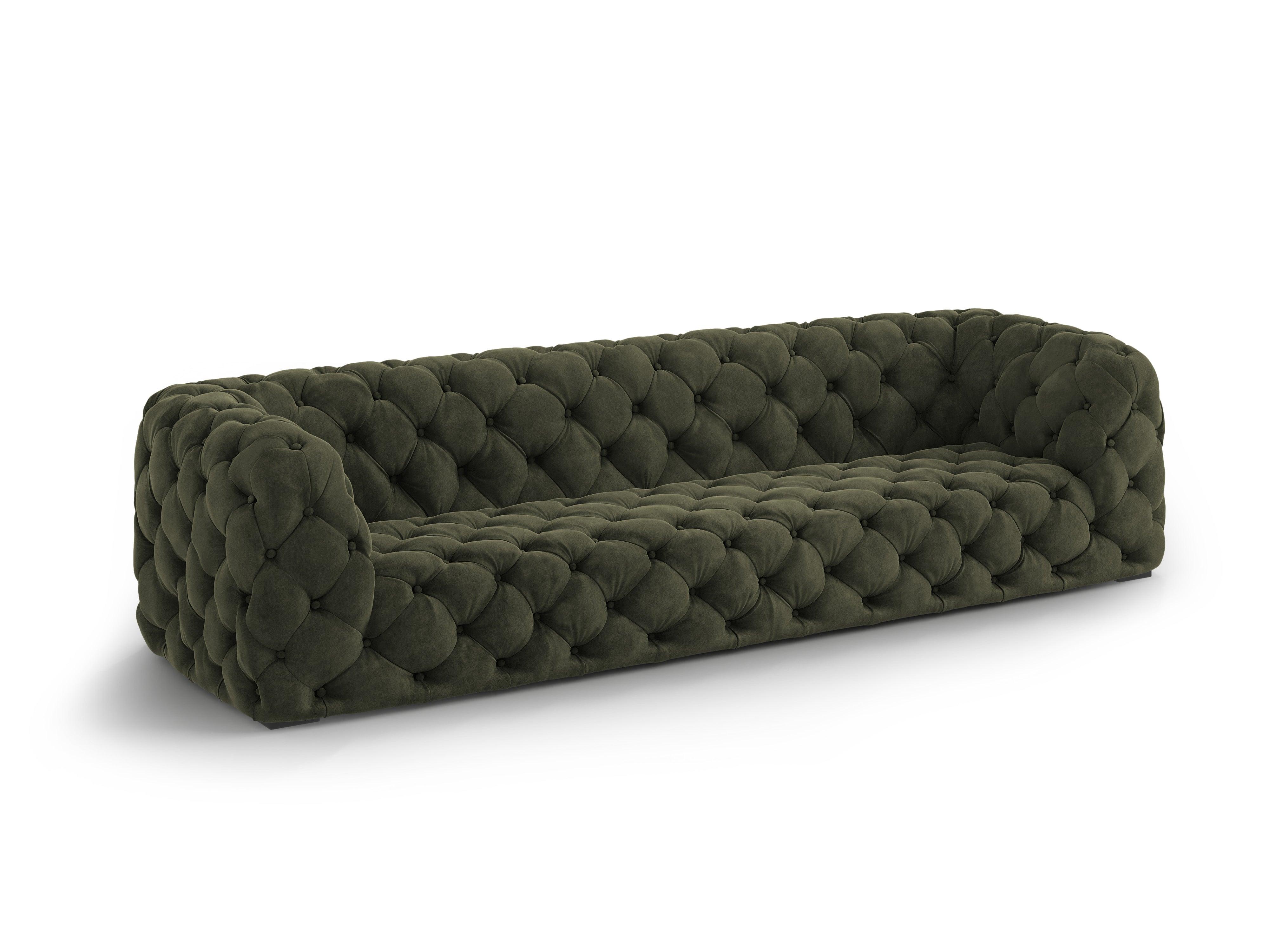 Sofa aksamitna 4-osobowa LOGE ciemnozielony Windsor & Co    Eye on Design