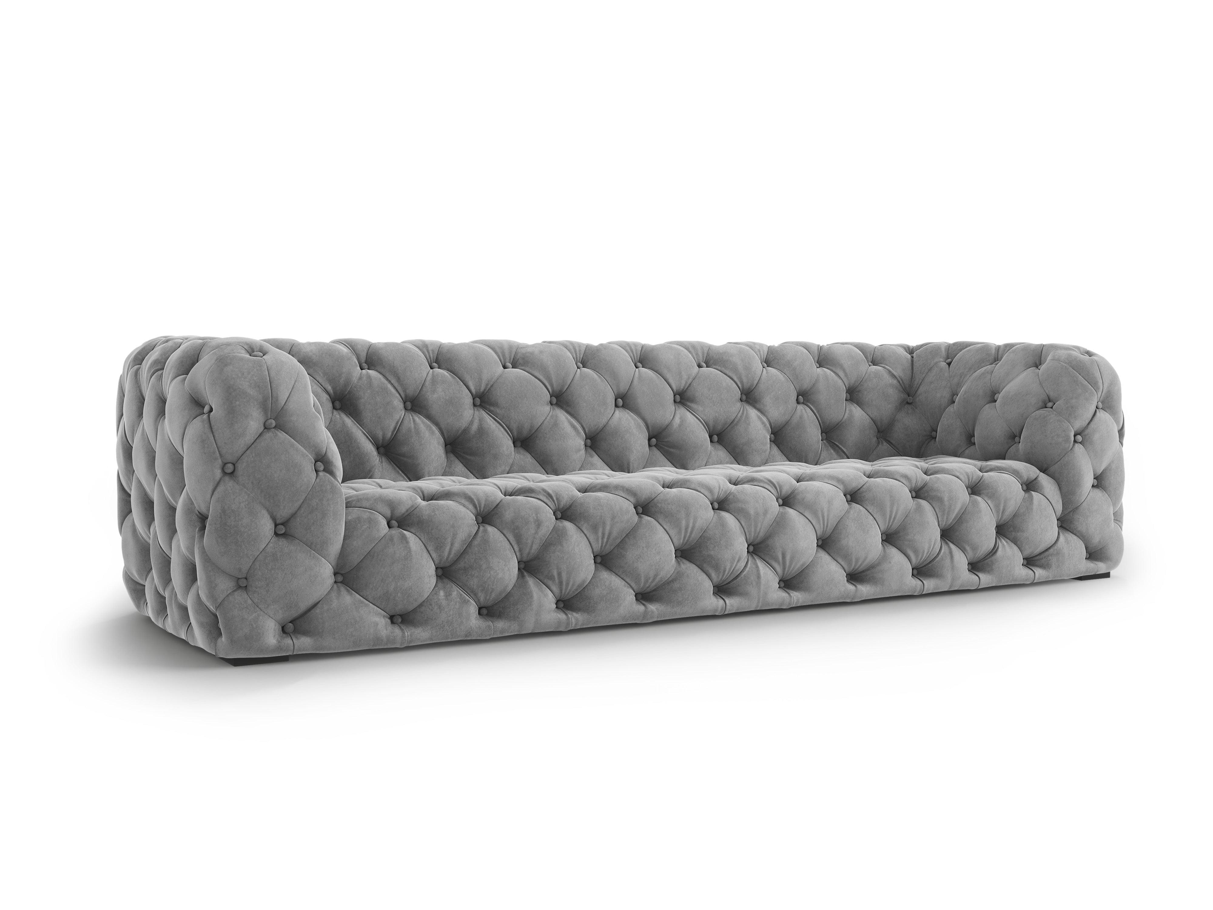 Sofa aksamitna 4-osobowa LOGE szary Windsor & Co    Eye on Design