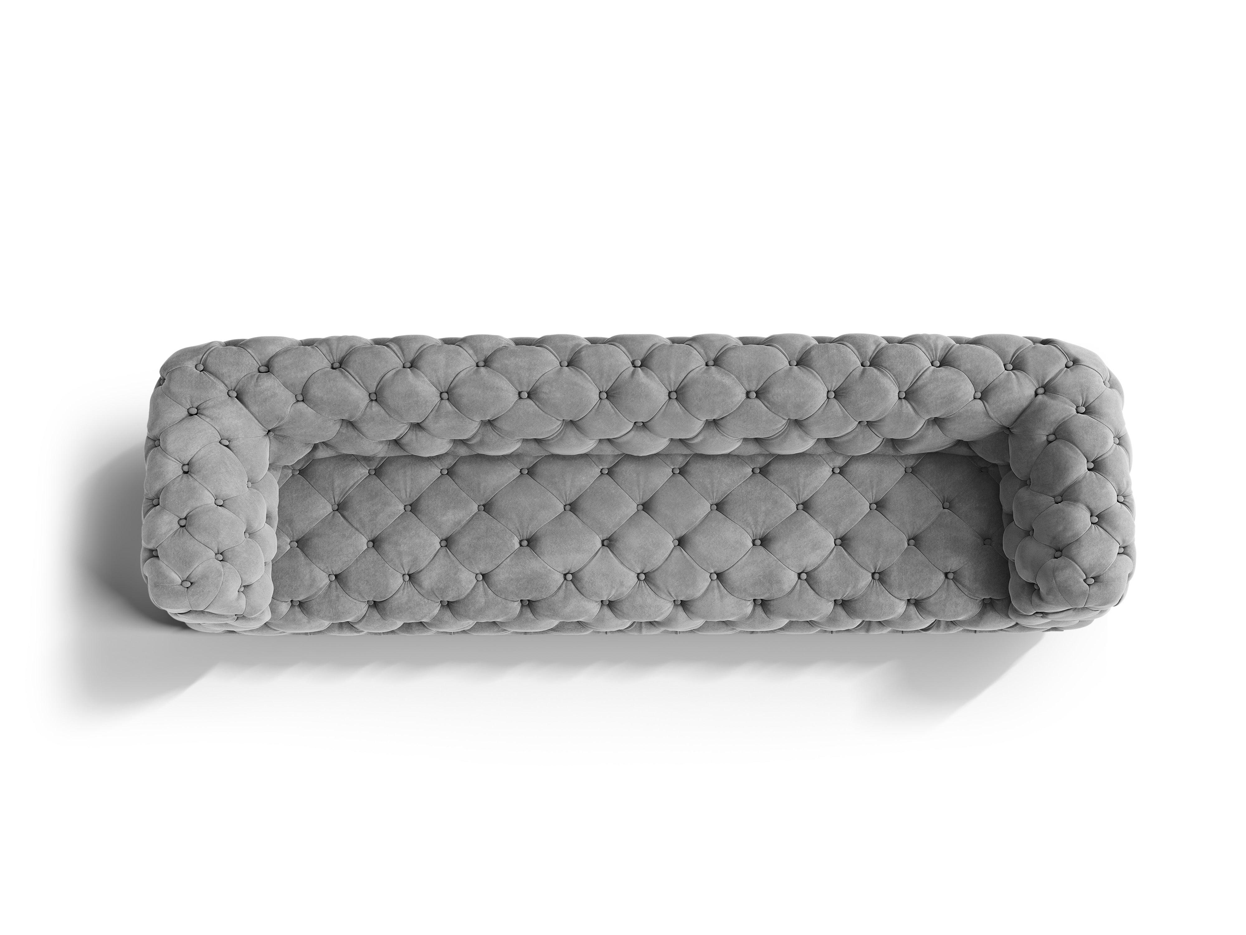 Sofa aksamitna 4-osobowa LOGE szary Windsor & Co    Eye on Design