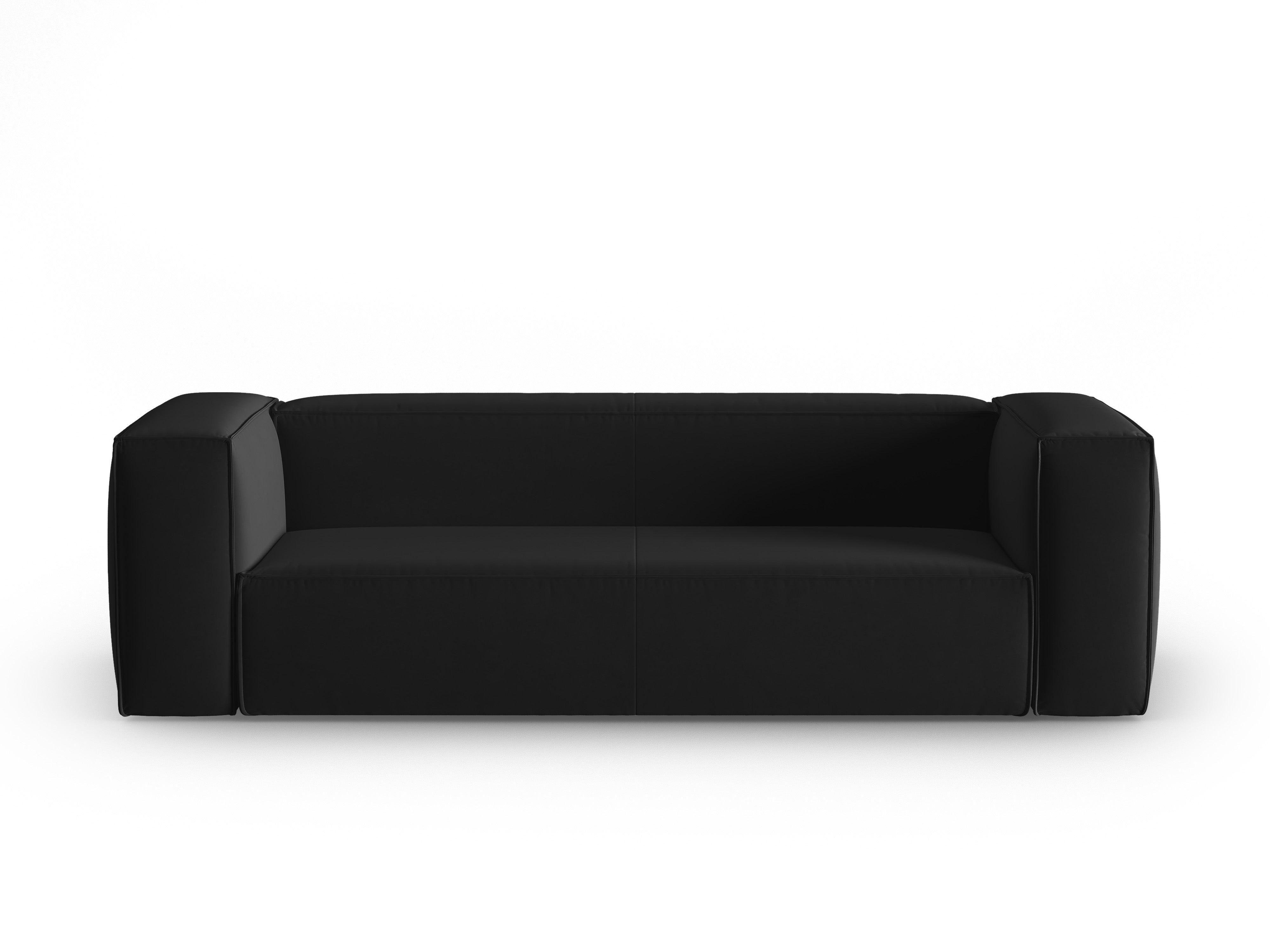 Sofa aksamitna 4-osobowa MACKAY czarny Cosmopolitan Design    Eye on Design