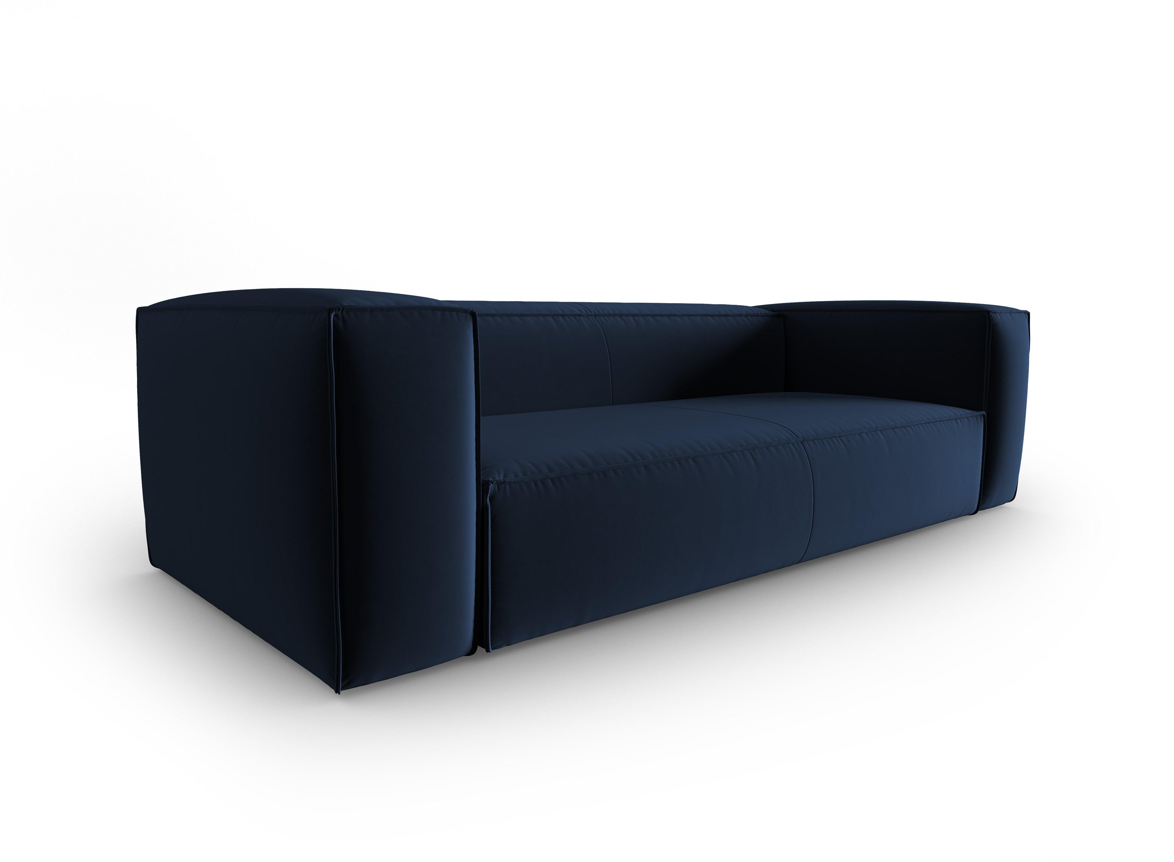 Sofa aksamitna 4-osobowa MACKAY granat królewski Cosmopolitan Design    Eye on Design