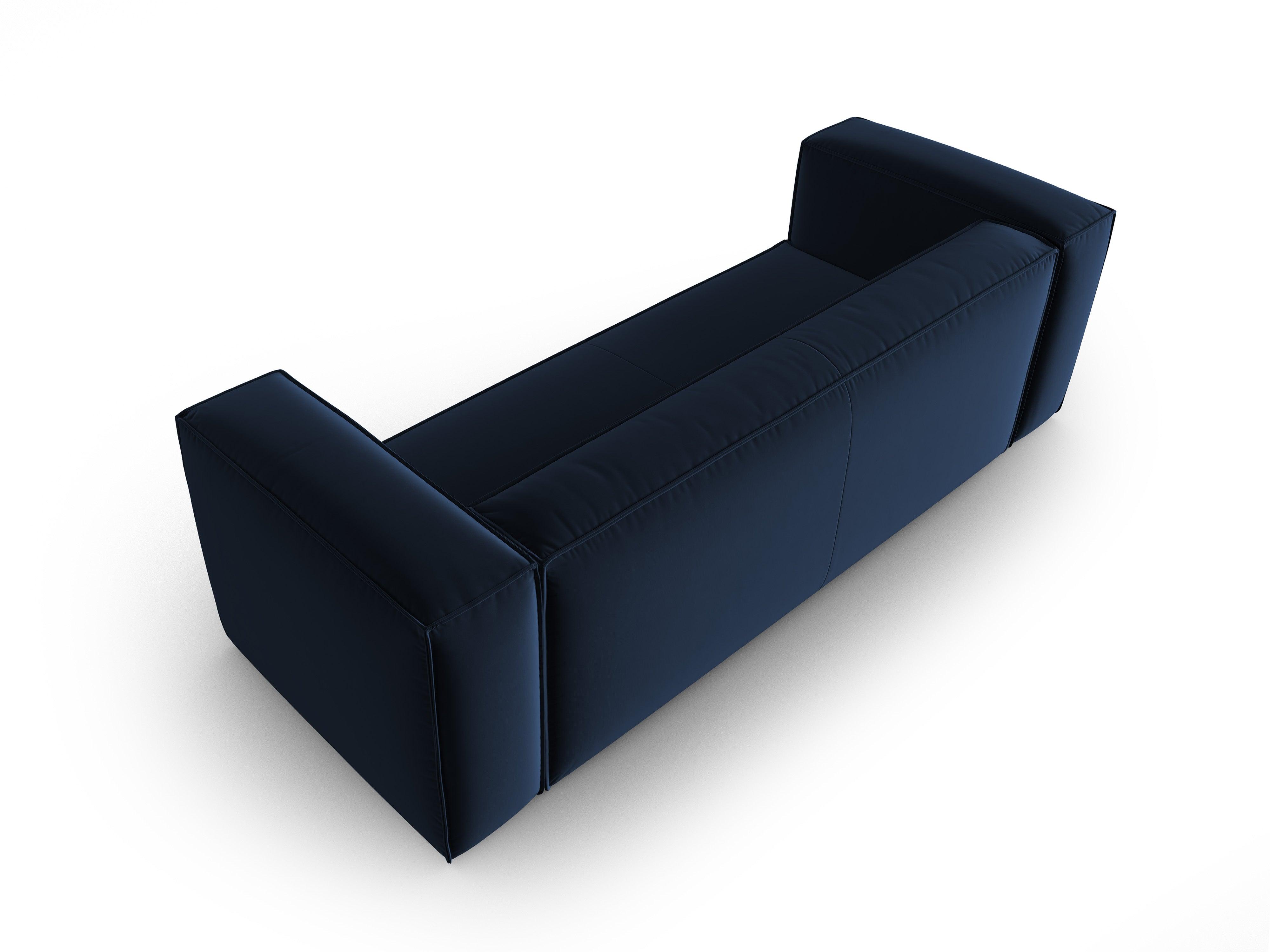 Sofa aksamitna 4-osobowa MACKAY granat królewski Cosmopolitan Design    Eye on Design