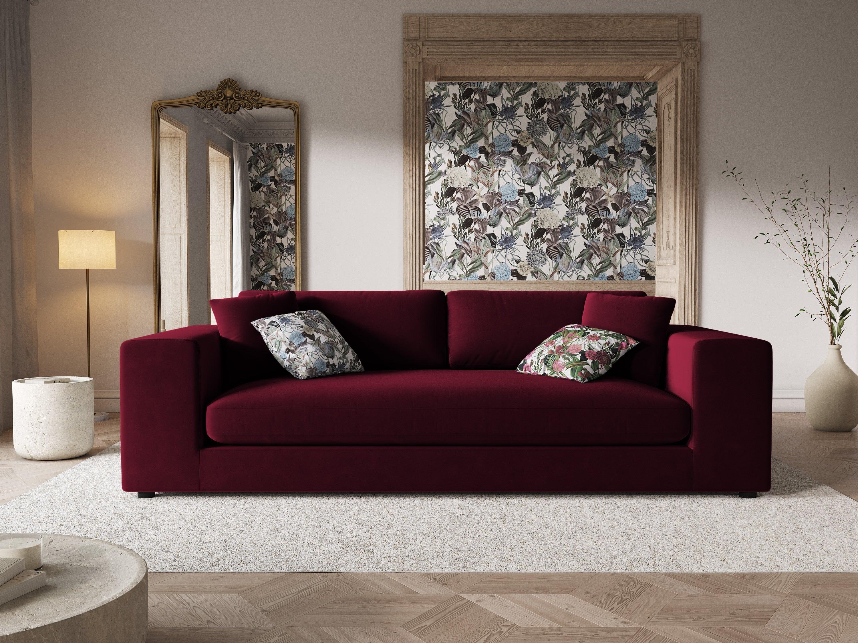 Sofa aksamitna 4-osobowa TENDANCE bordowy CXL by Christian Lacroix    Eye on Design