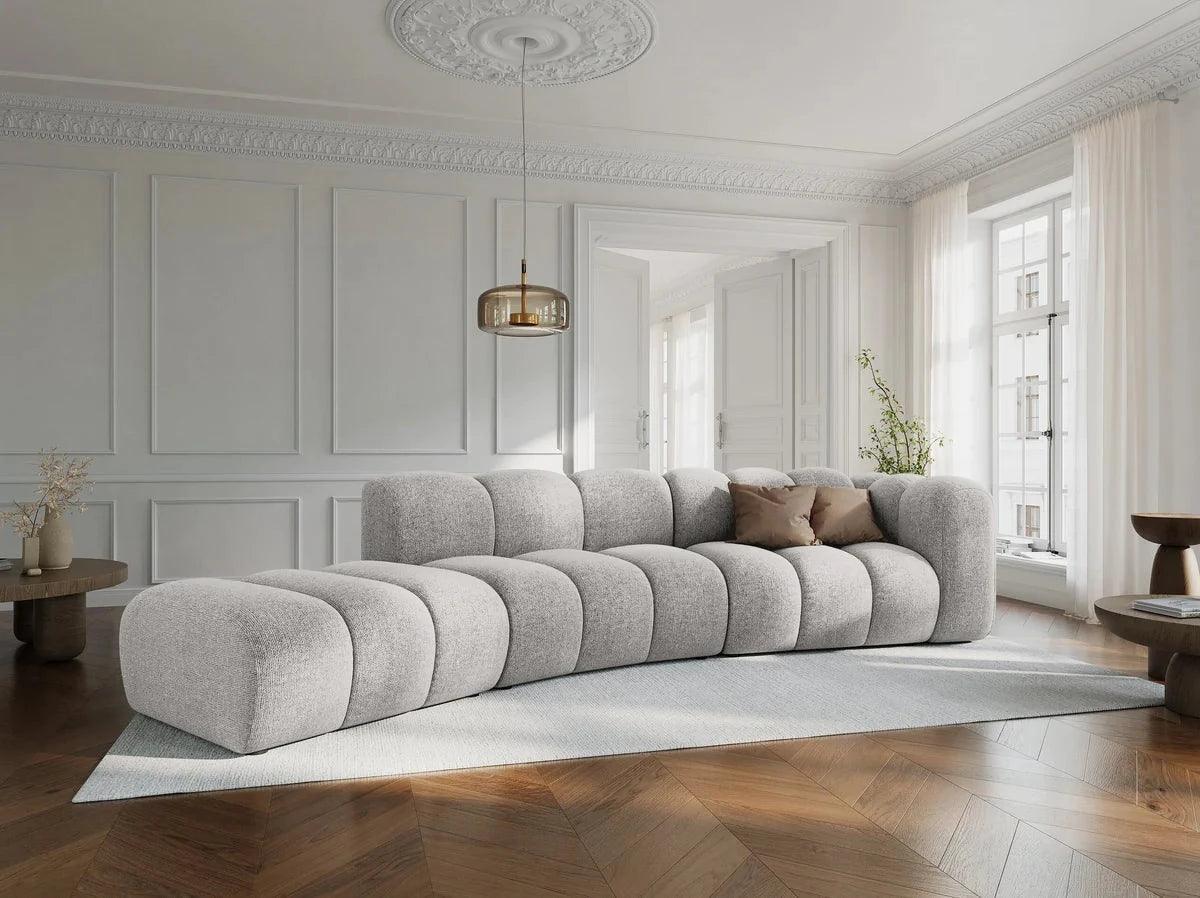 Sofa aksamitna 5-osobowa lewostronna SKYLER beżowy Interieurs 86    Eye on Design