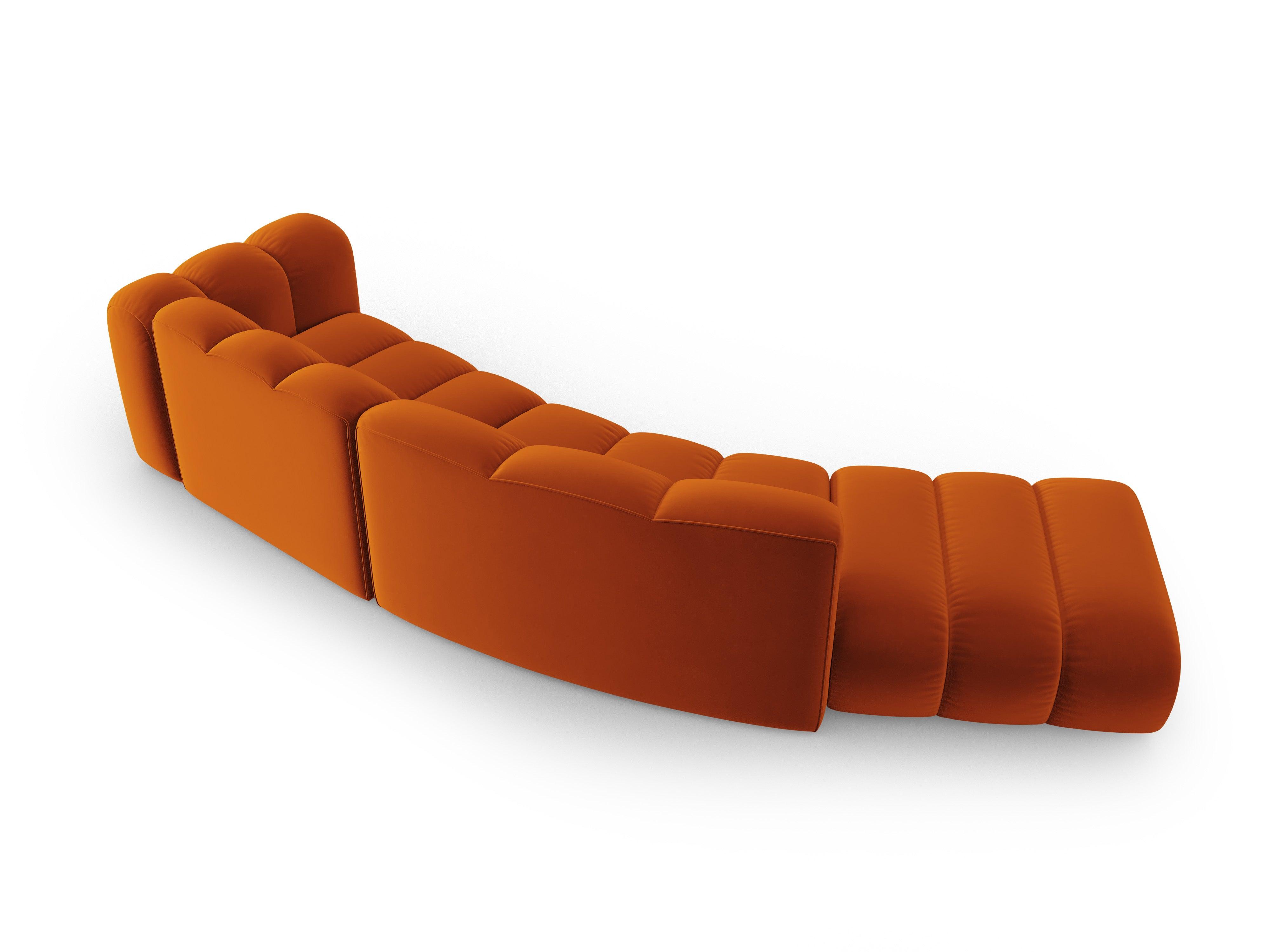 Sofa aksamitna 5-osobowa lewostronna SKYLER ceglany Interieurs 86    Eye on Design