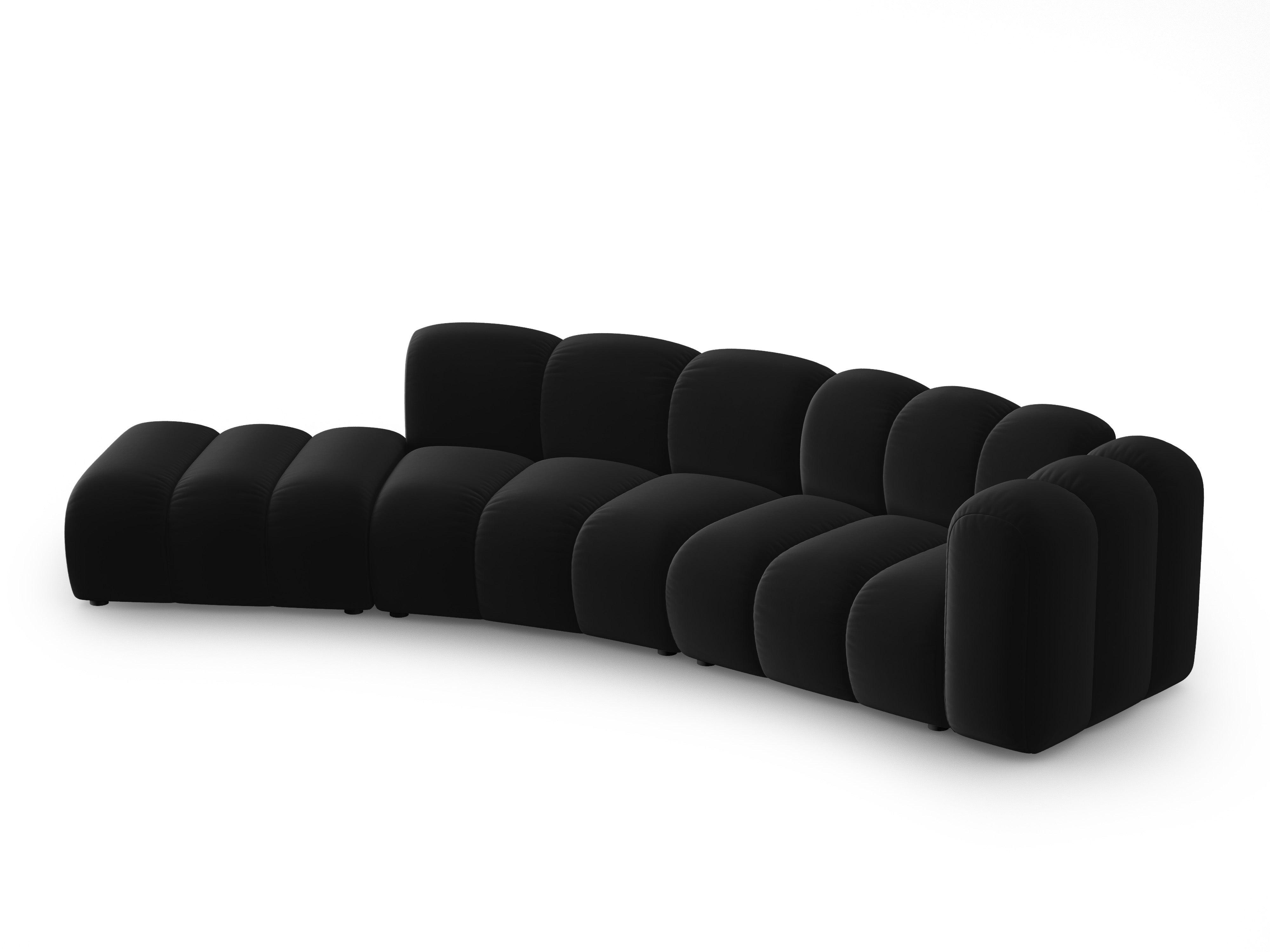 Sofa aksamitna 5-osobowa lewostronna SKYLER czarny Interieurs 86    Eye on Design