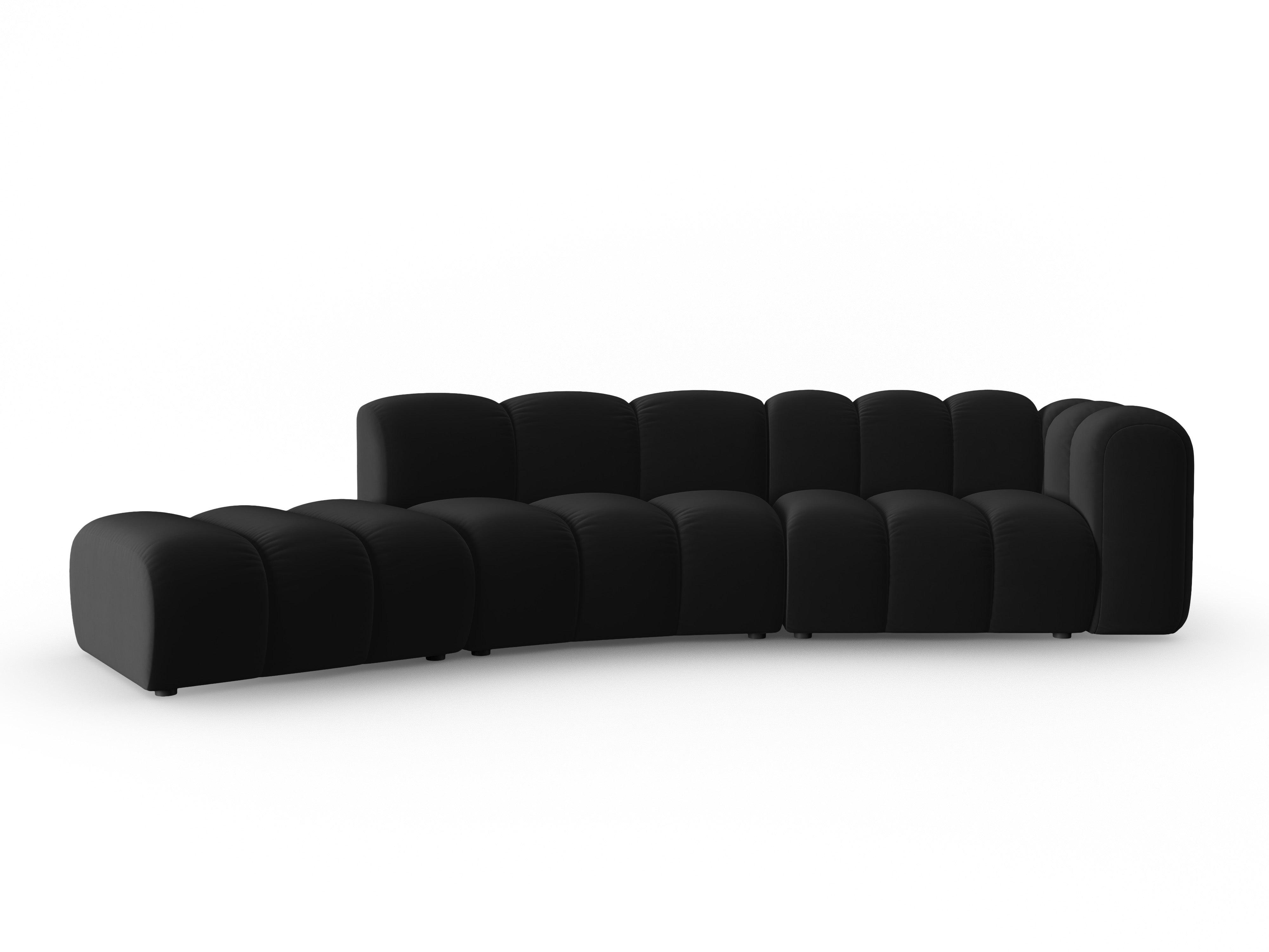 Sofa aksamitna 5-osobowa lewostronna SKYLER czarny Interieurs 86    Eye on Design