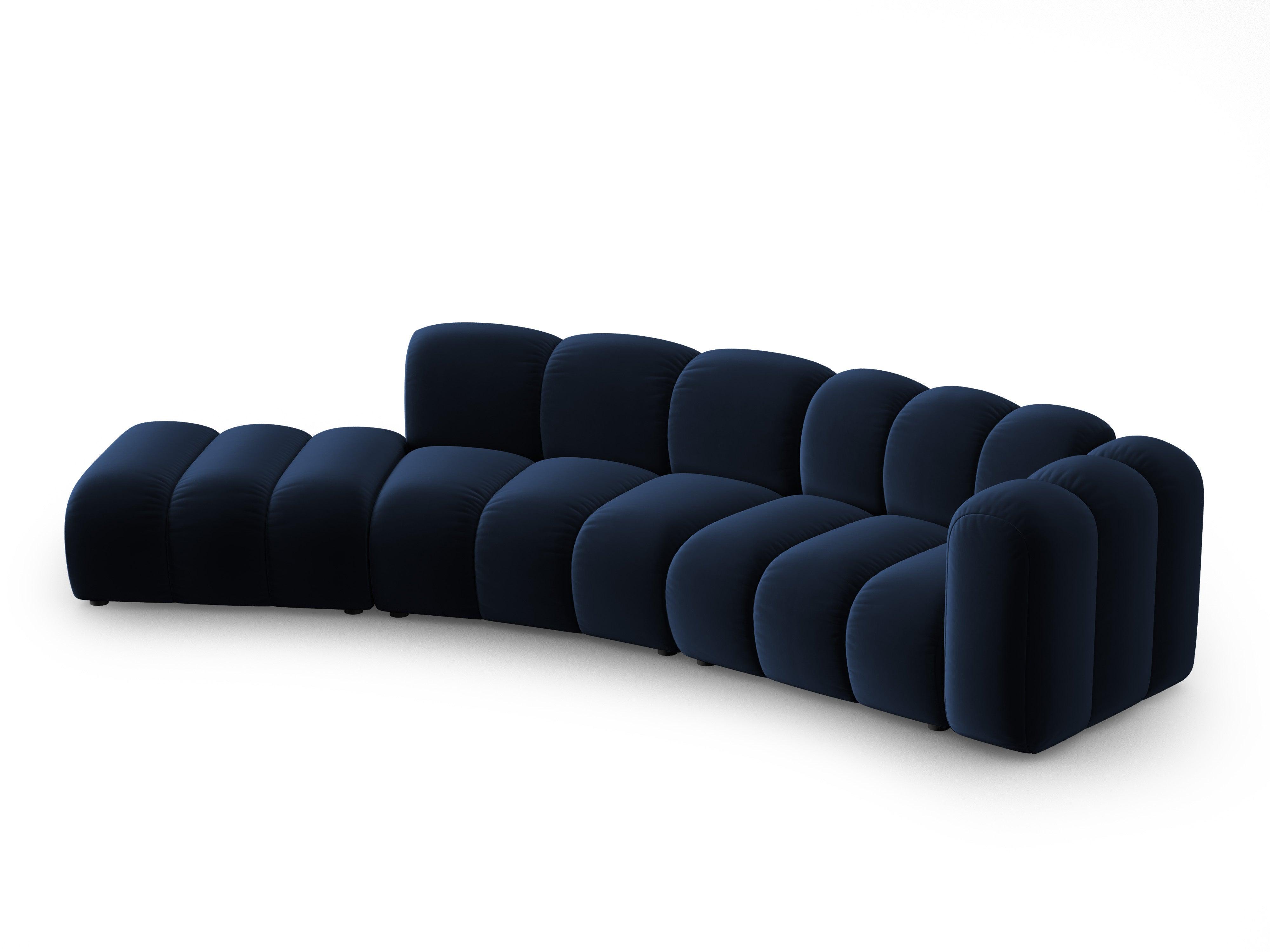 Sofa aksamitna 5-osobowa lewostronna SKYLER granatowy Interieurs 86    Eye on Design