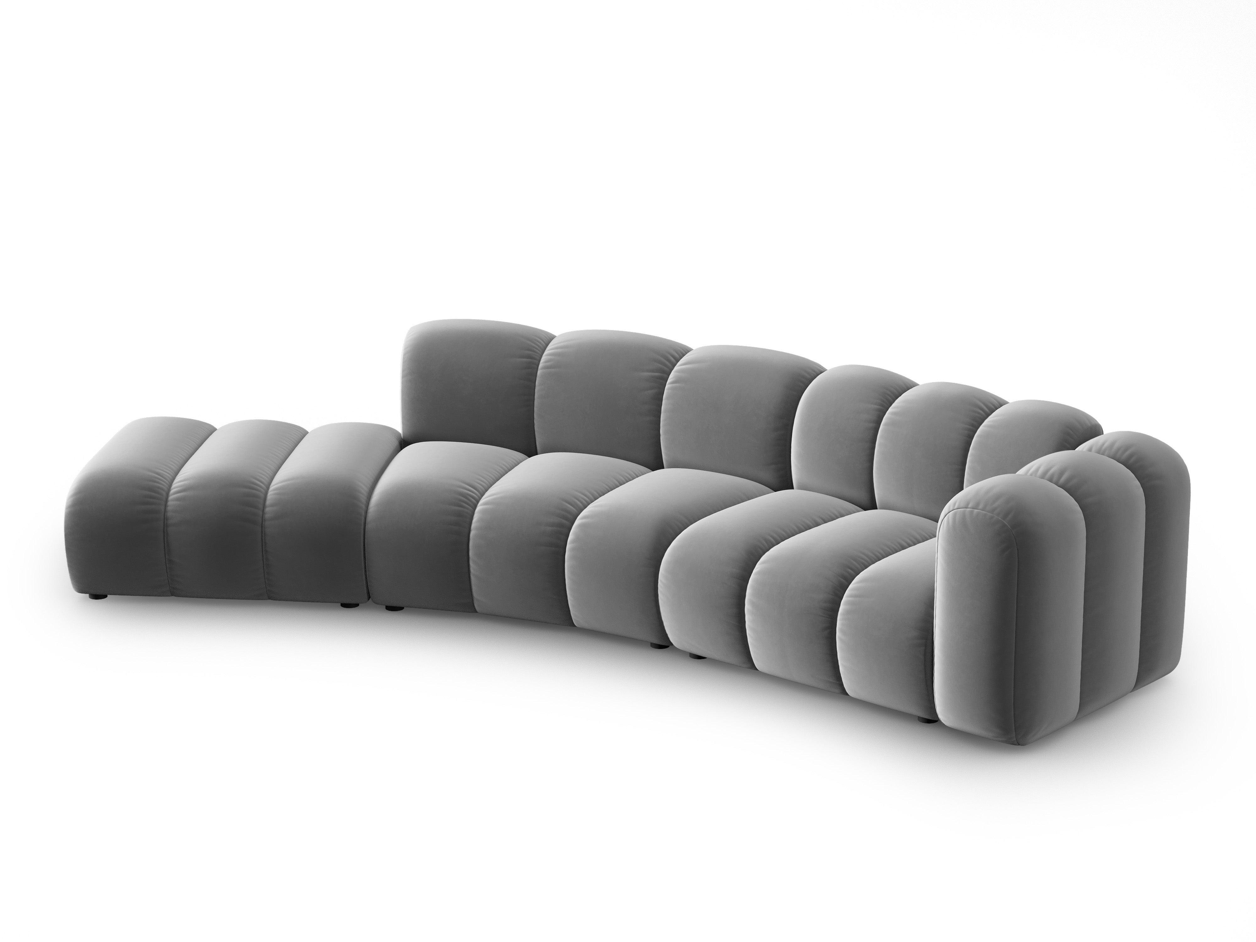 Sofa aksamitna 5-osobowa lewostronna SKYLER szary Interieurs 86    Eye on Design