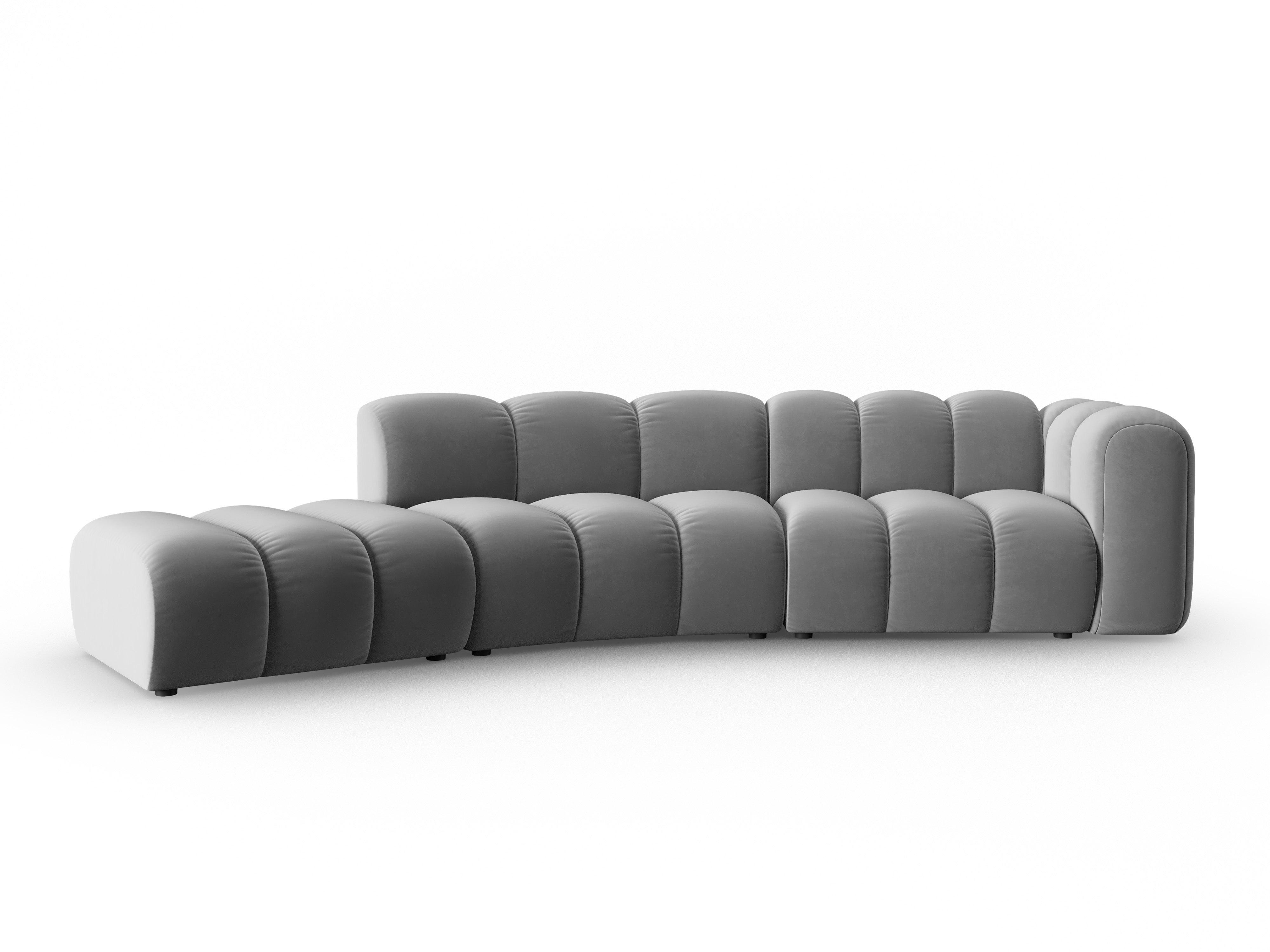 Sofa aksamitna 5-osobowa lewostronna SKYLER szary Interieurs 86    Eye on Design