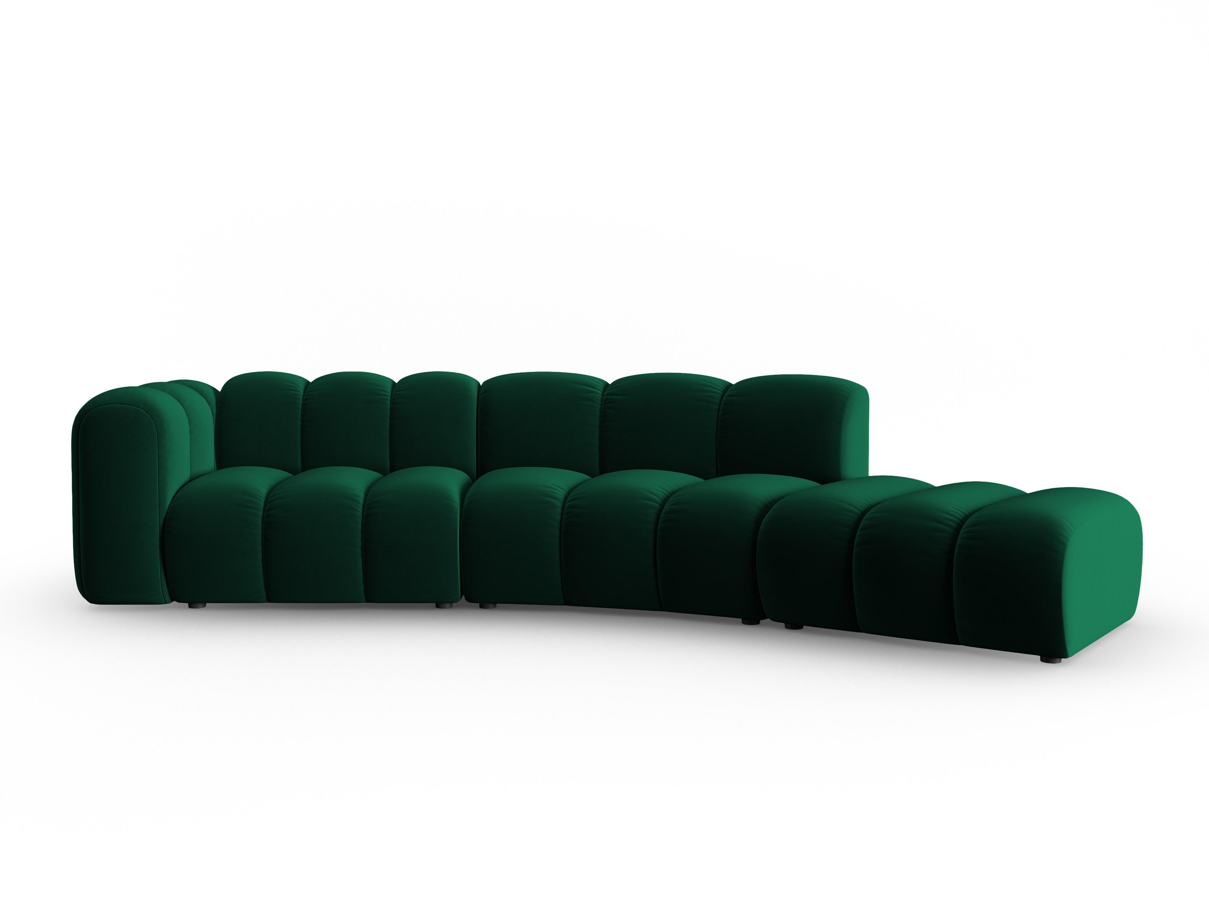 Sofa aksamitna 5-osobowa prawostronna SKYLER butelkowy zielony Interieurs 86    Eye on Design