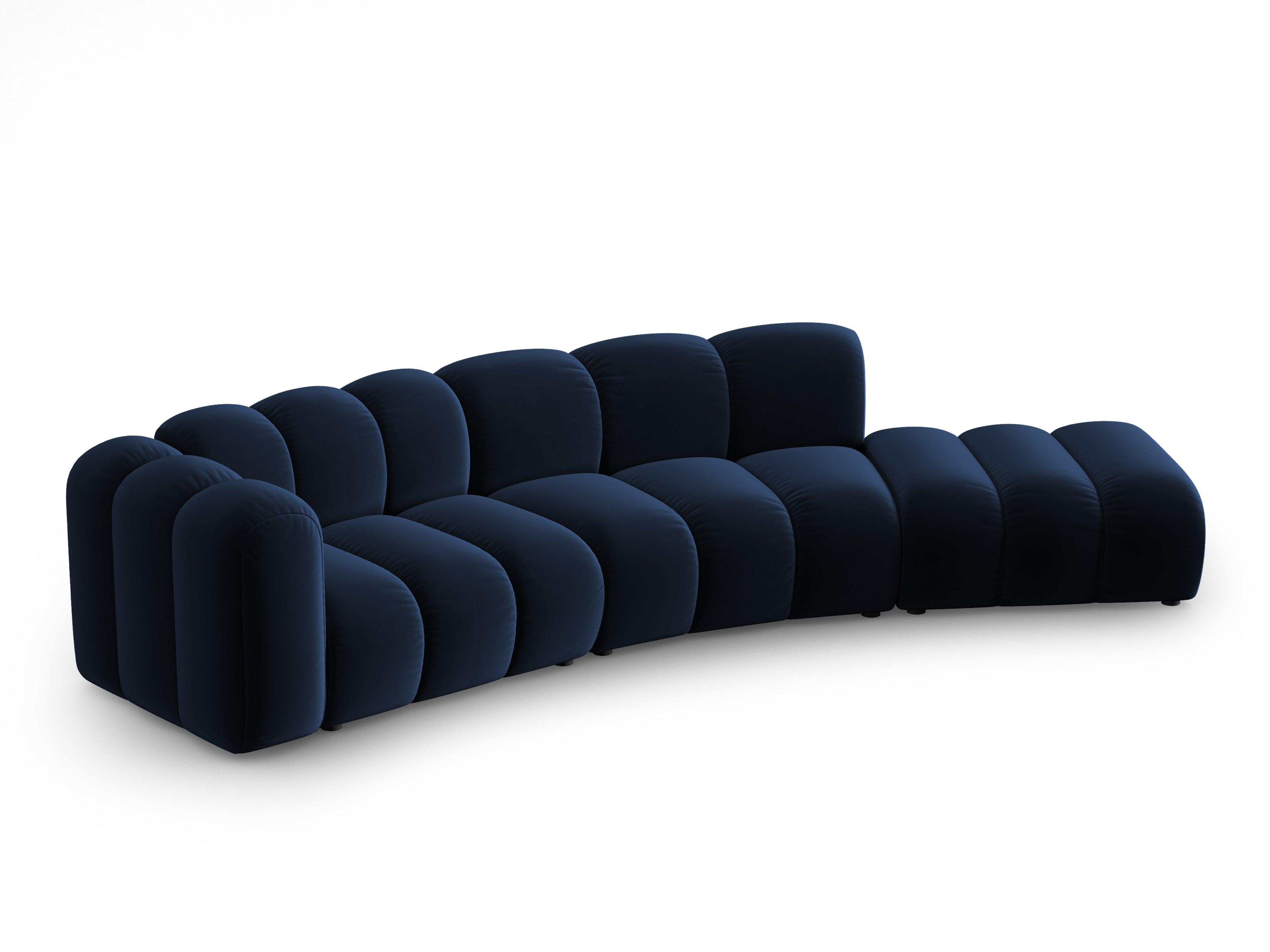 Sofa aksamitna 5-osobowa prawostronna SKYLER granatowy Interieurs 86    Eye on Design