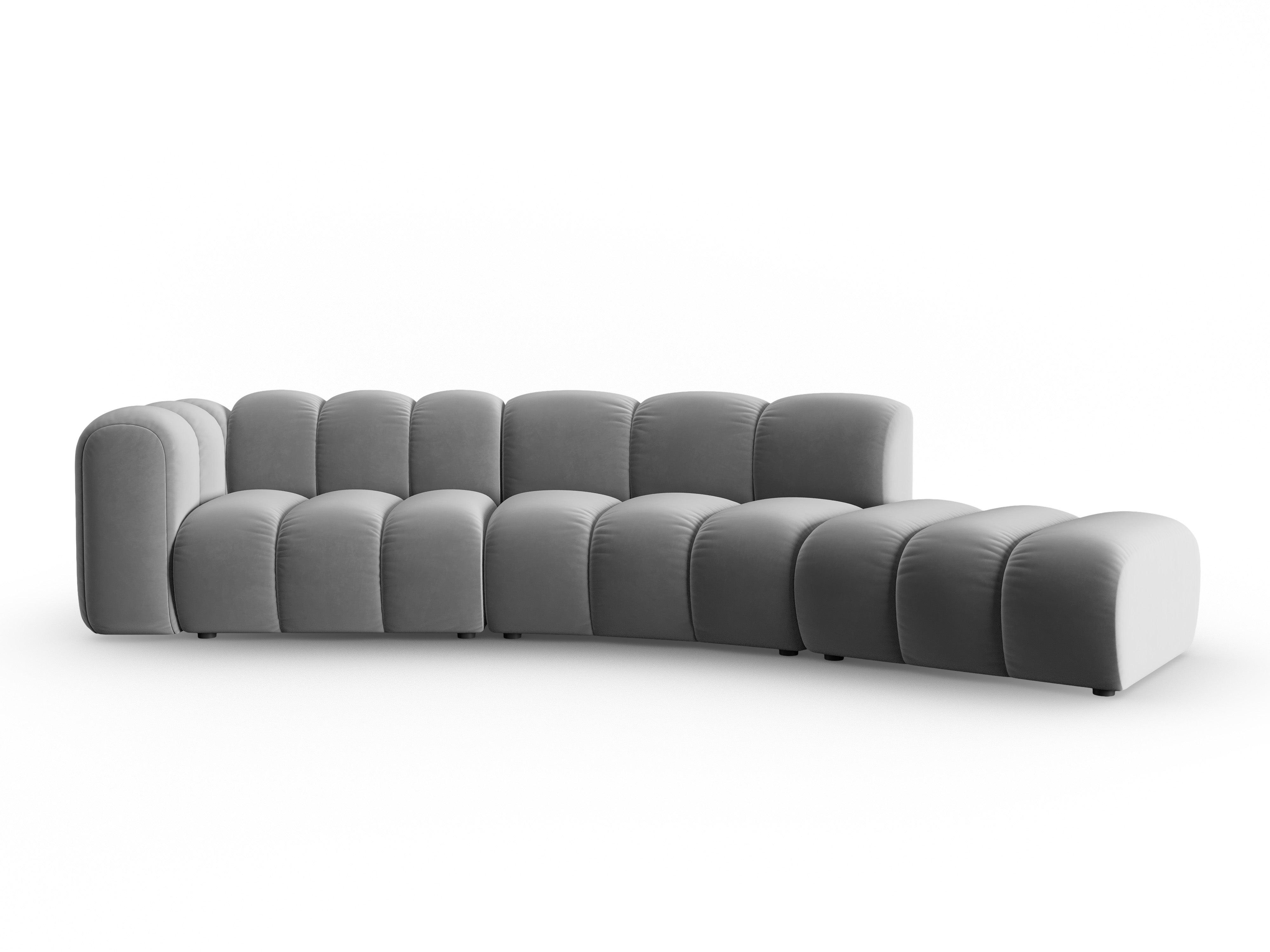 Sofa aksamitna 5-osobowa prawostronna SKYLER szary Interieurs 86    Eye on Design