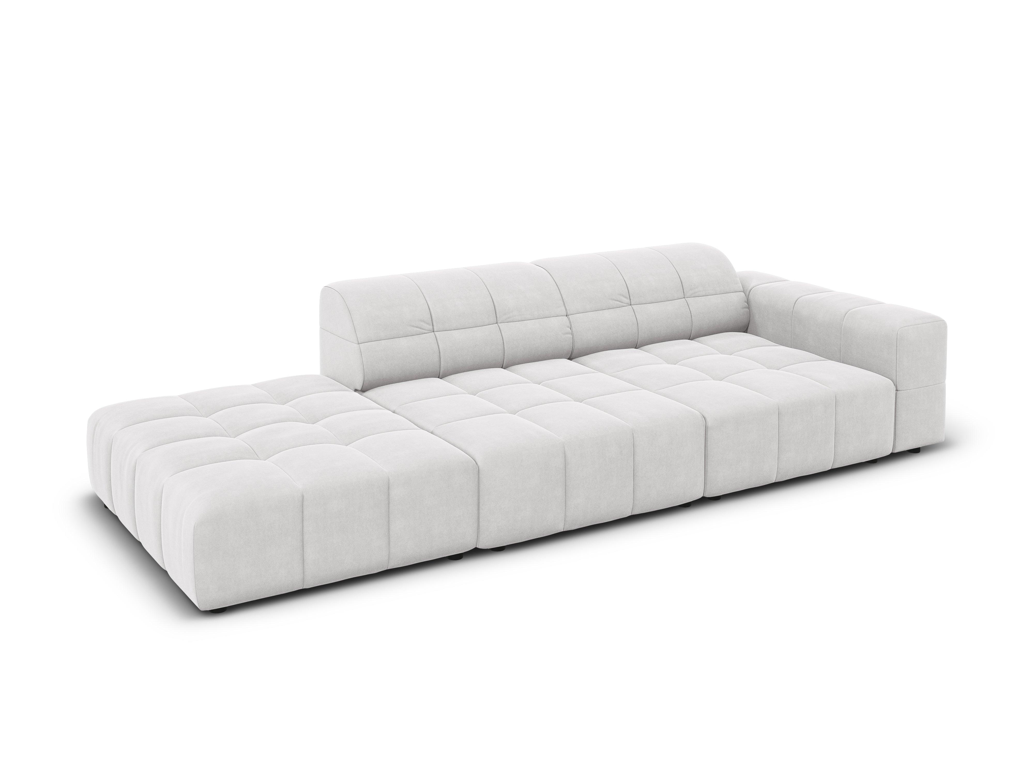 Sofa aksamitna lewostronna 3-osobowa CHICAGO jasnoszary Cosmopolitan Design    Eye on Design