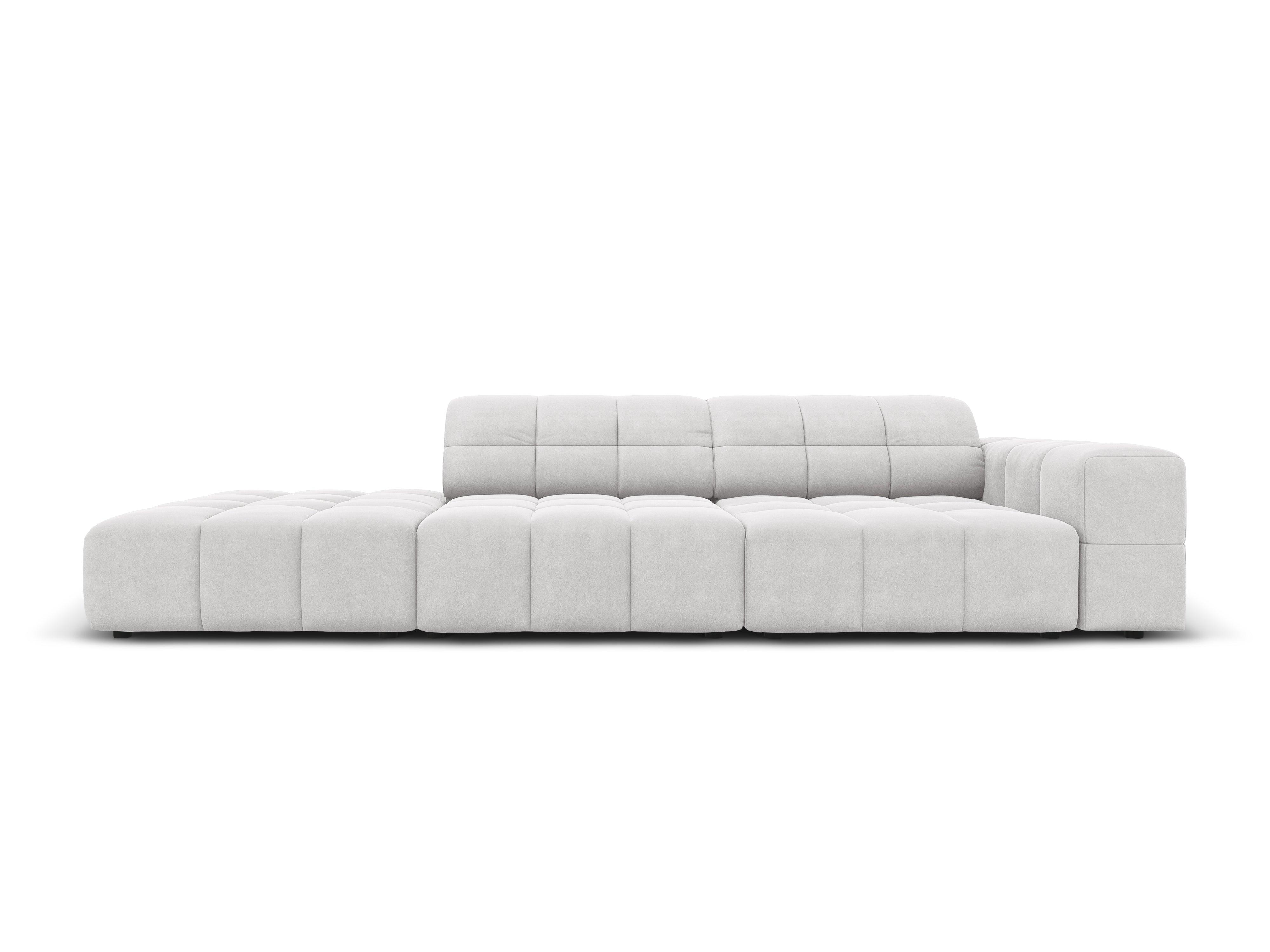 Sofa aksamitna lewostronna 3-osobowa CHICAGO jasnoszary Cosmopolitan Design    Eye on Design