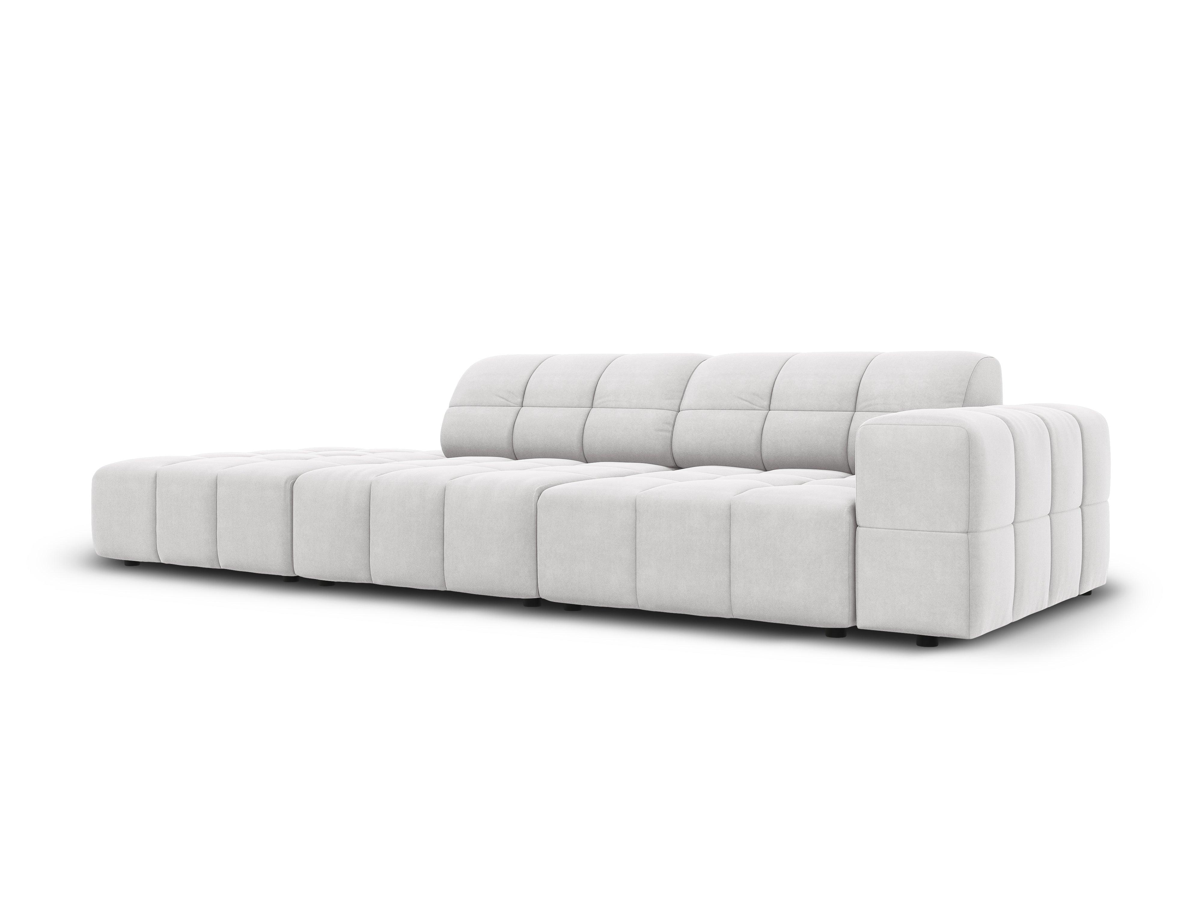 Sofa aksamitna lewostronna 3-osobowa CHICAGO jasnoszary Cosmopolitan Design    Eye on Design