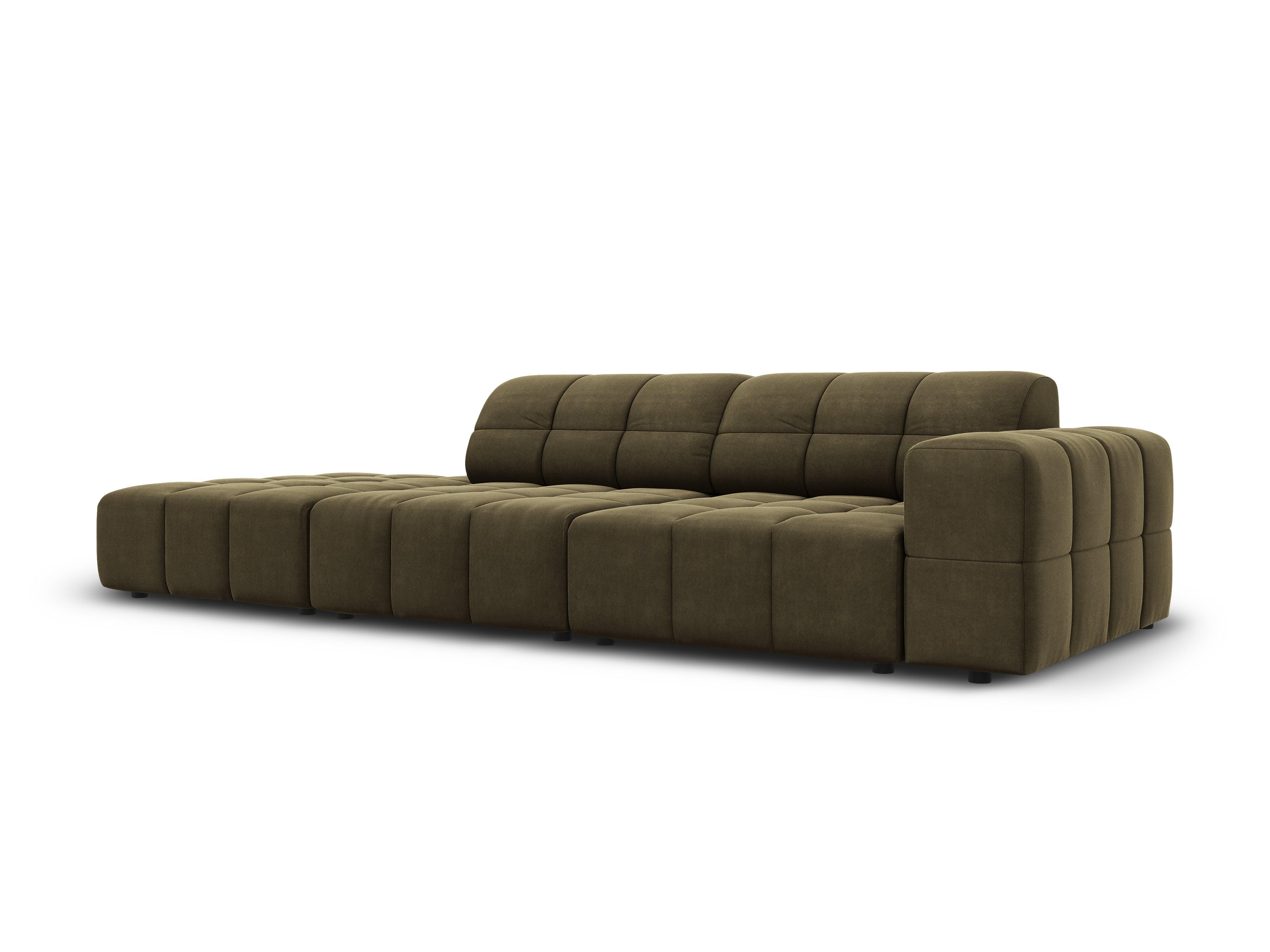 Sofa aksamitna lewostronna 3-osobowa CHICAGO oliwkowy Cosmopolitan Design    Eye on Design