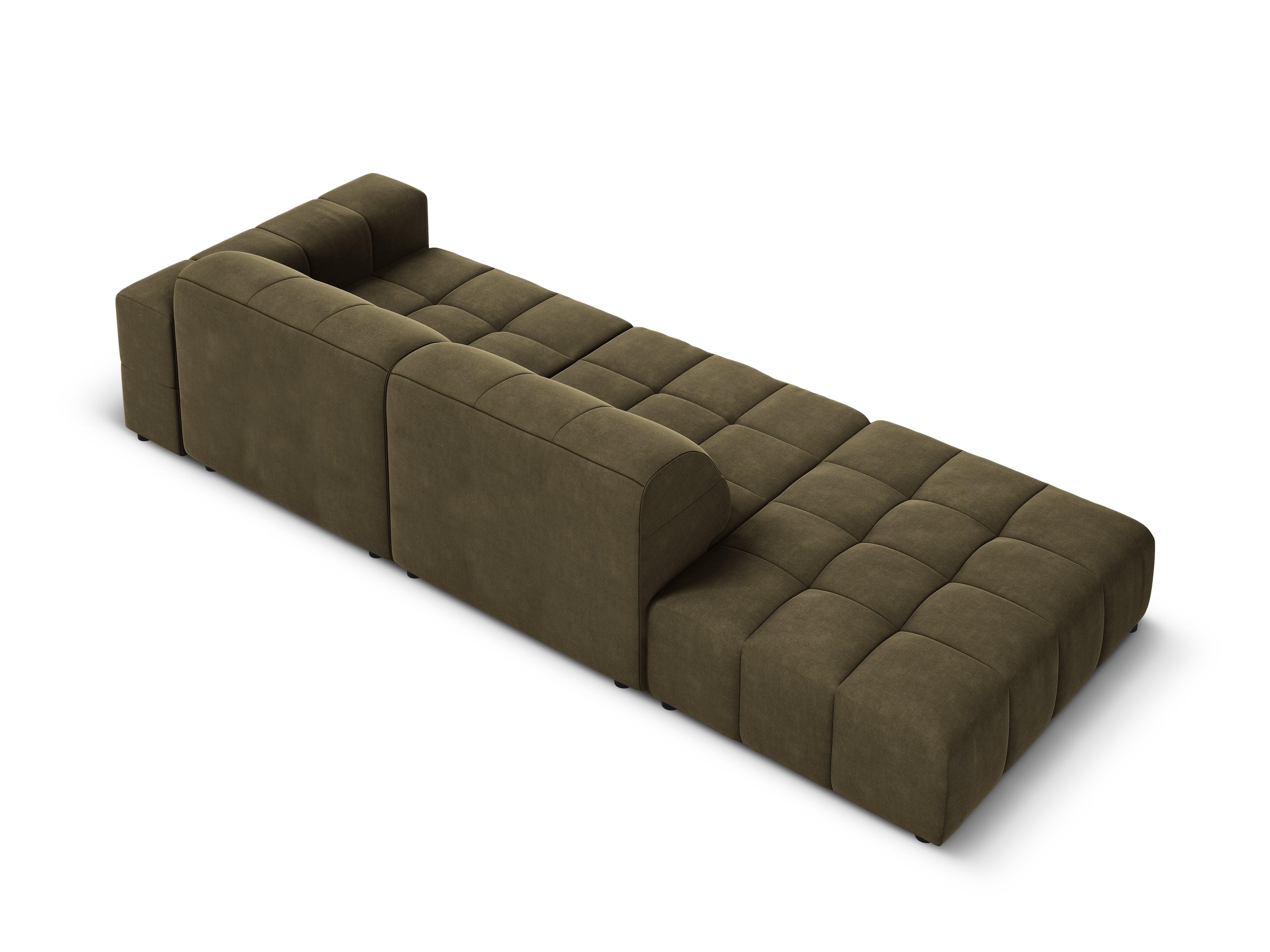 Sofa aksamitna lewostronna 3-osobowa CHICAGO oliwkowy Cosmopolitan Design    Eye on Design