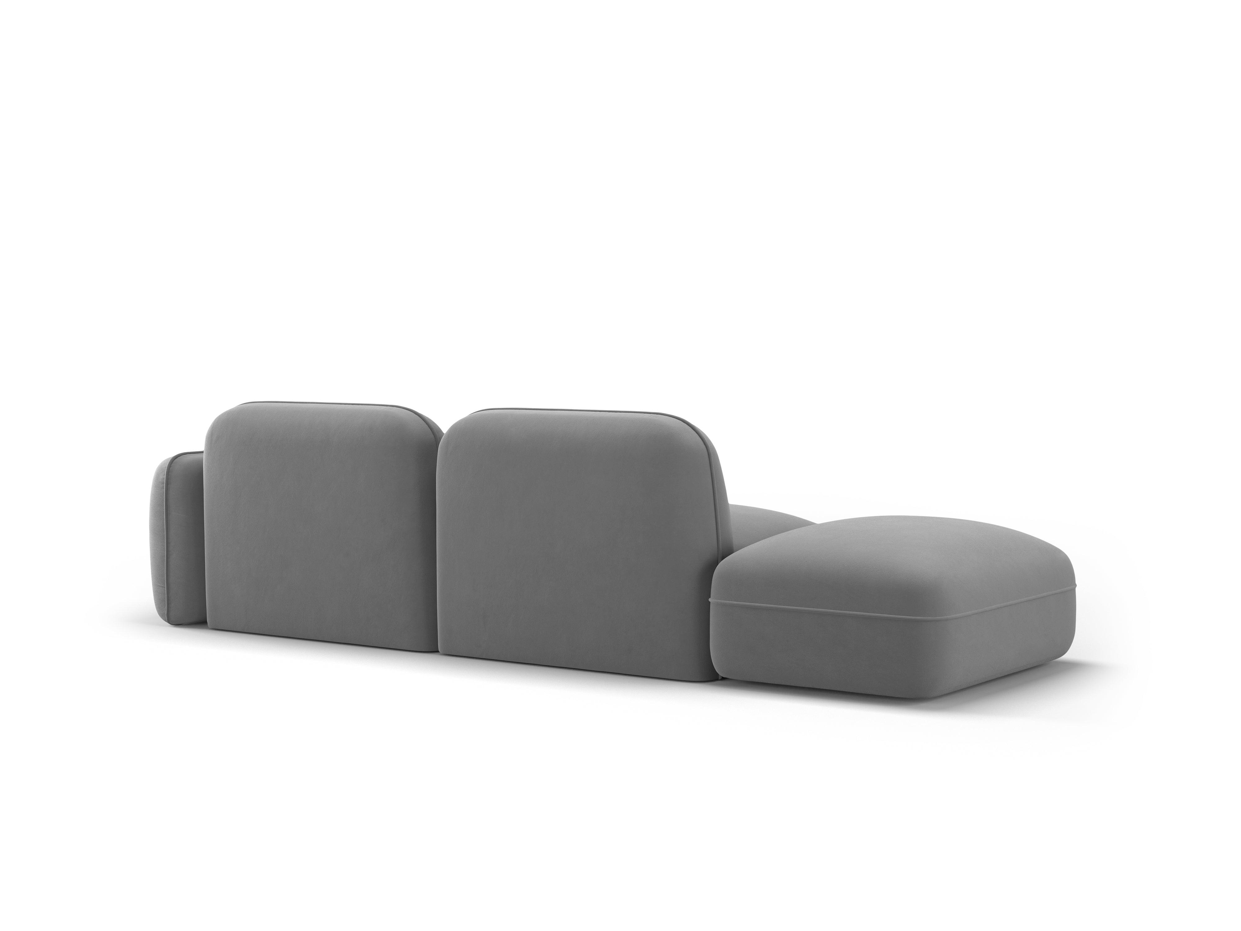 Sofa modułowa aksamitna lewostronna 3-osobowa SYDNEY jasnoszary Cosmopolitan Design    Eye on Design