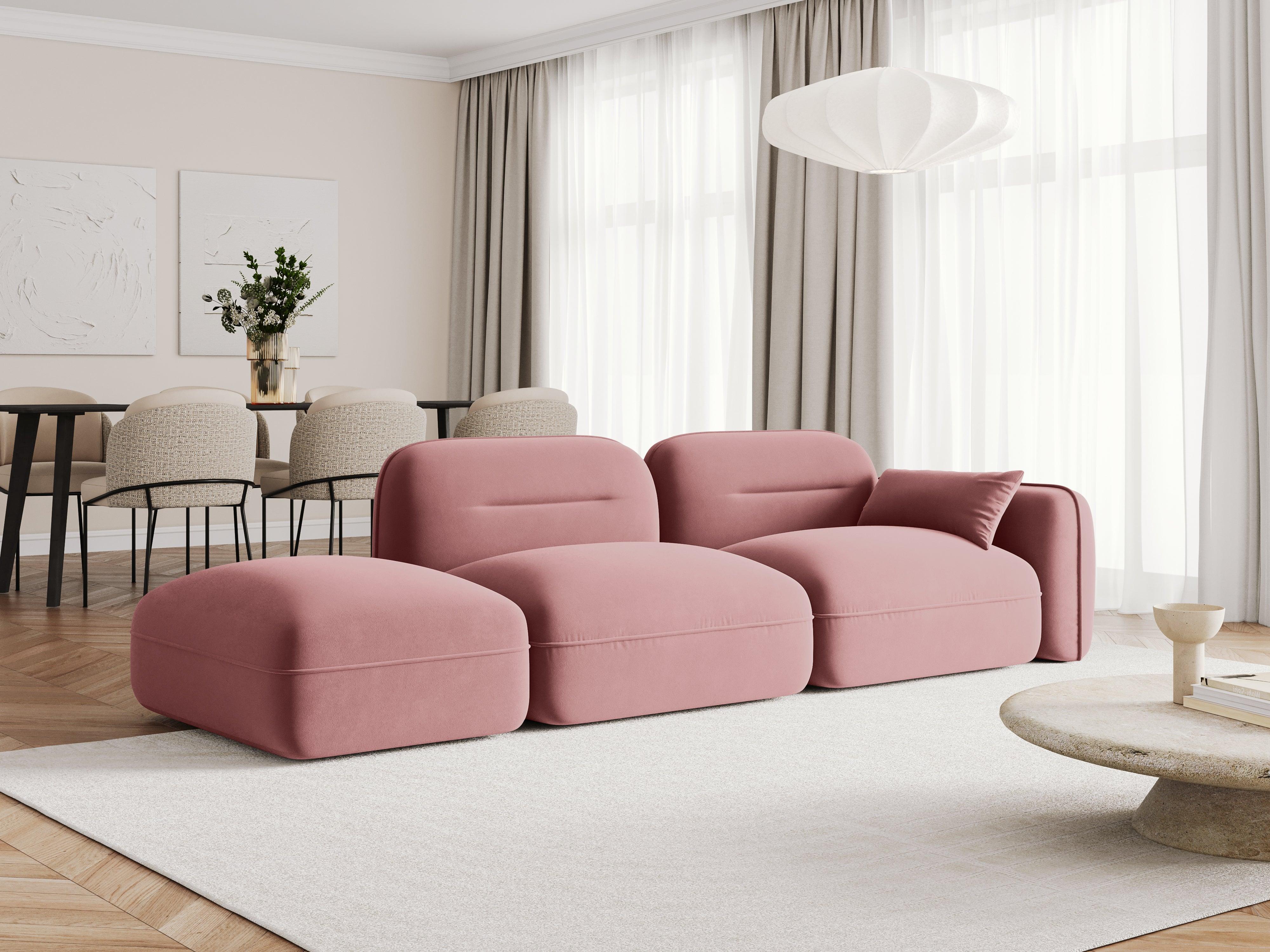 Sofa modułowa aksamitna lewostronna 3-osobowa SYDNEY łososiowy Cosmopolitan Design    Eye on Design