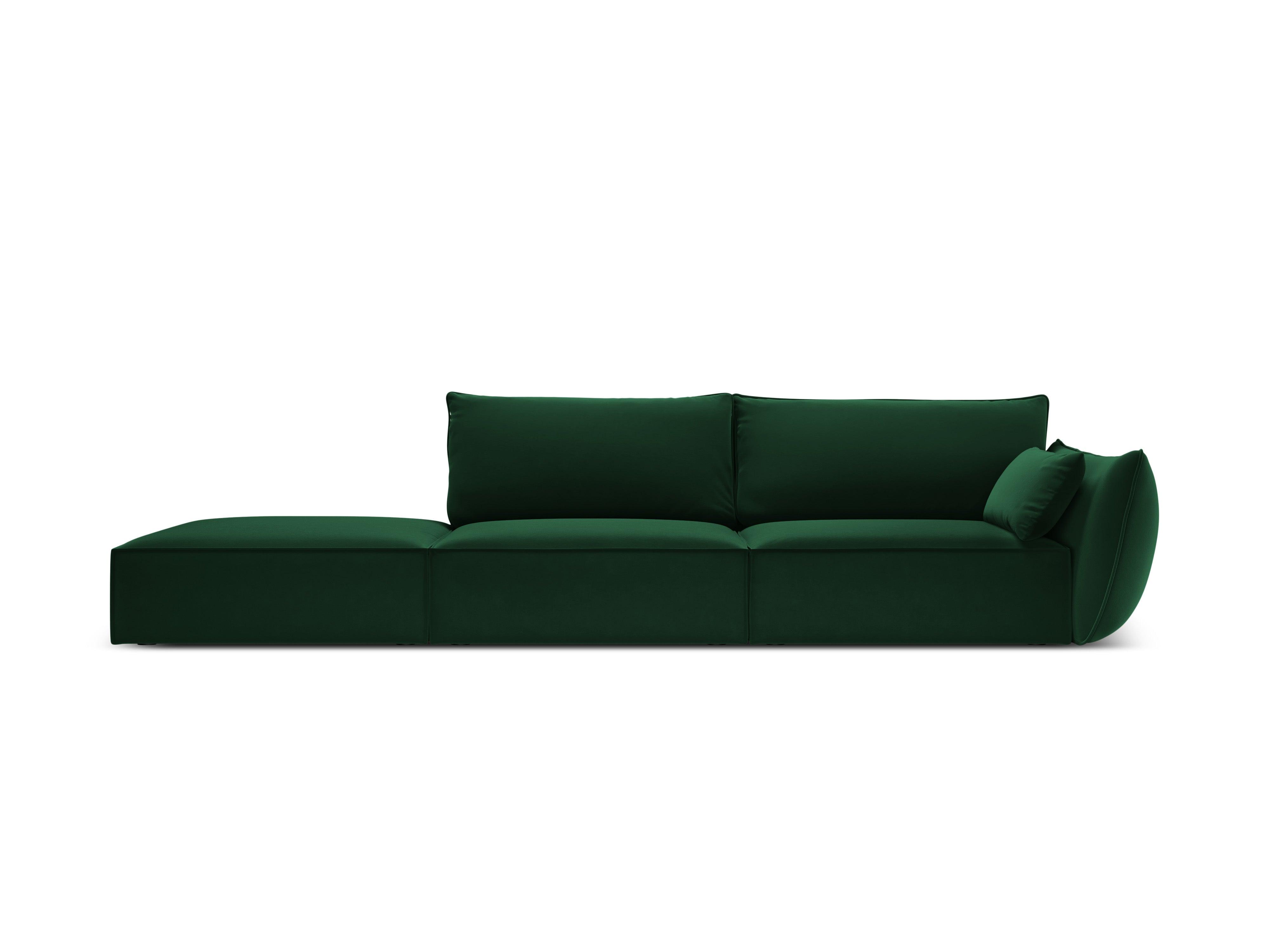 Sofa aksamitna lewostronna otwarta VANDA butelkowa zieleń Mazzini Sofas    Eye on Design