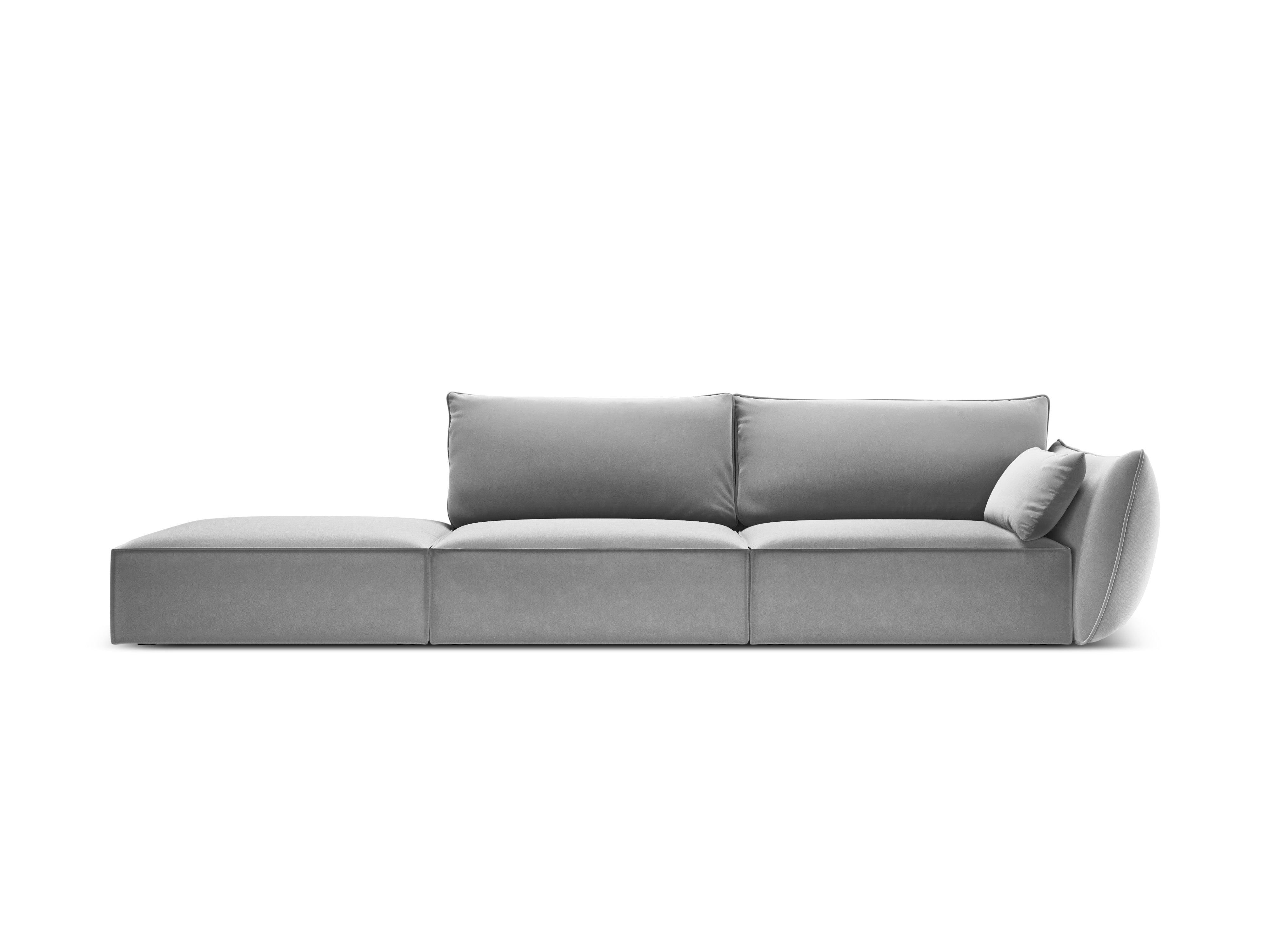 Sofa aksamitna lewostronna otwarta VANDA szary Mazzini Sofas    Eye on Design