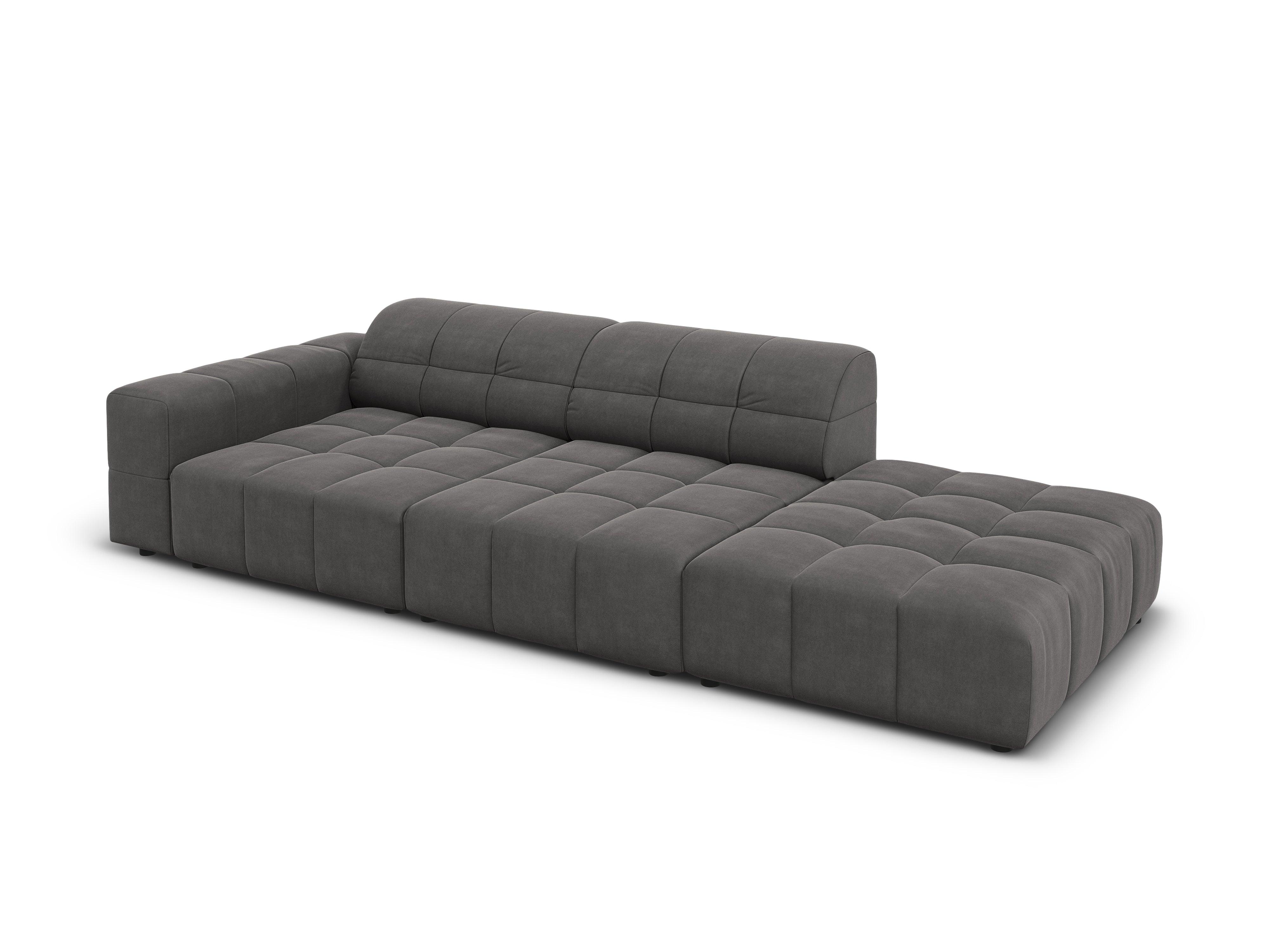 Sofa aksamitna prawostronna 3-osobowa CHICAGO ciemnoszary Cosmopolitan Design    Eye on Design