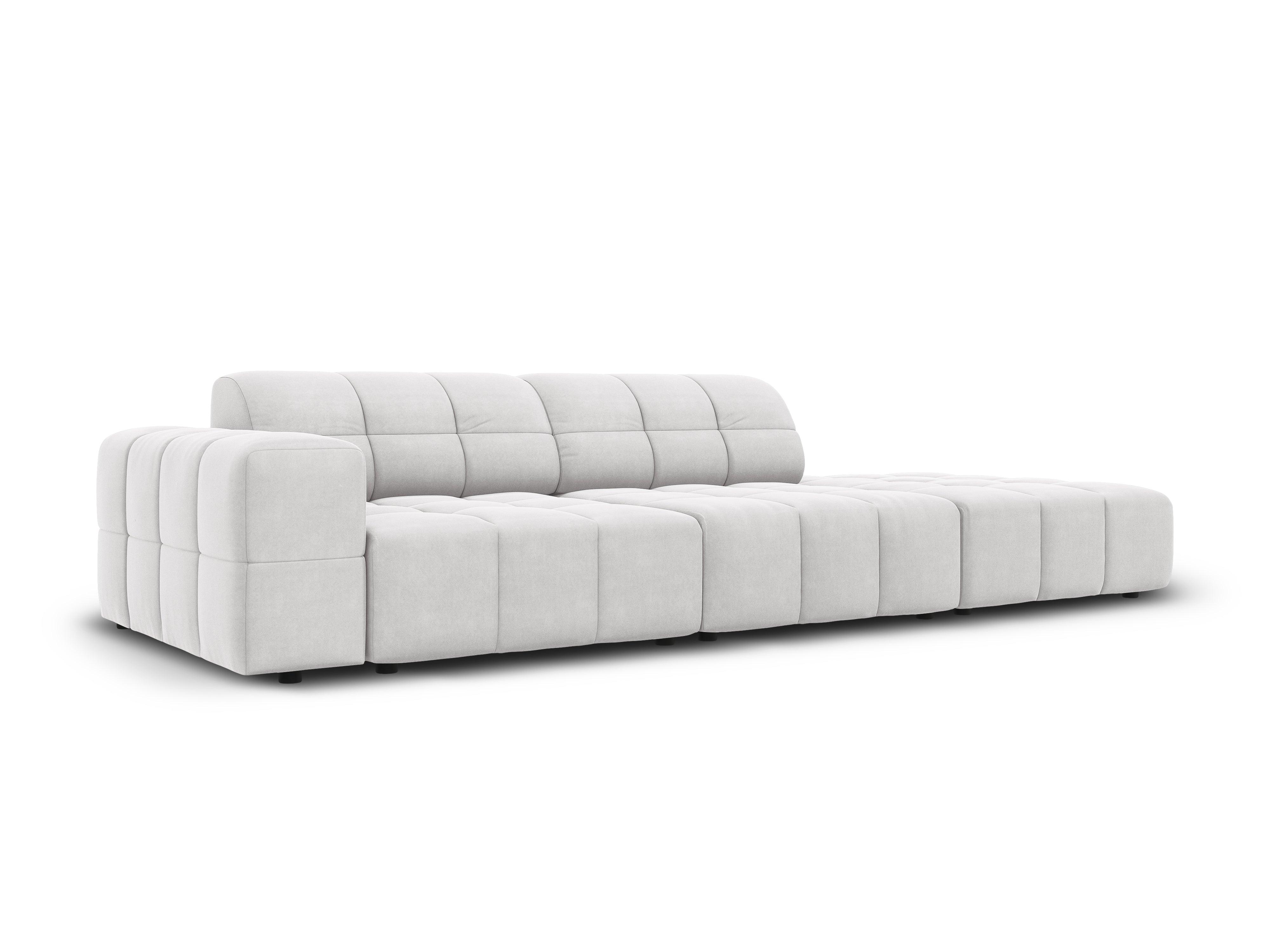 Sofa aksamitna prawostronna 3-osobowa CHICAGO jasnoszary Cosmopolitan Design    Eye on Design