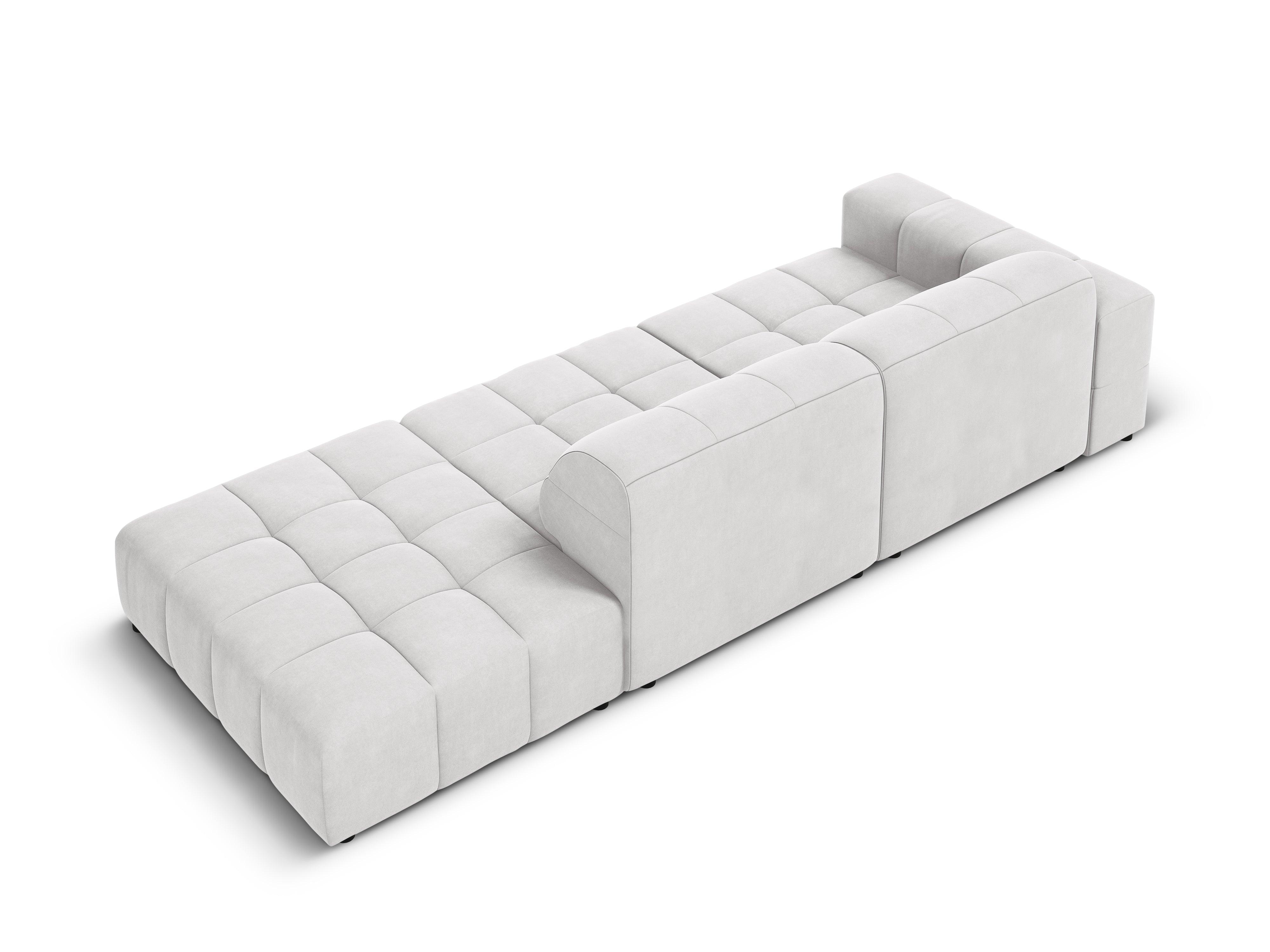 Sofa aksamitna prawostronna 3-osobowa CHICAGO jasnoszary Cosmopolitan Design    Eye on Design