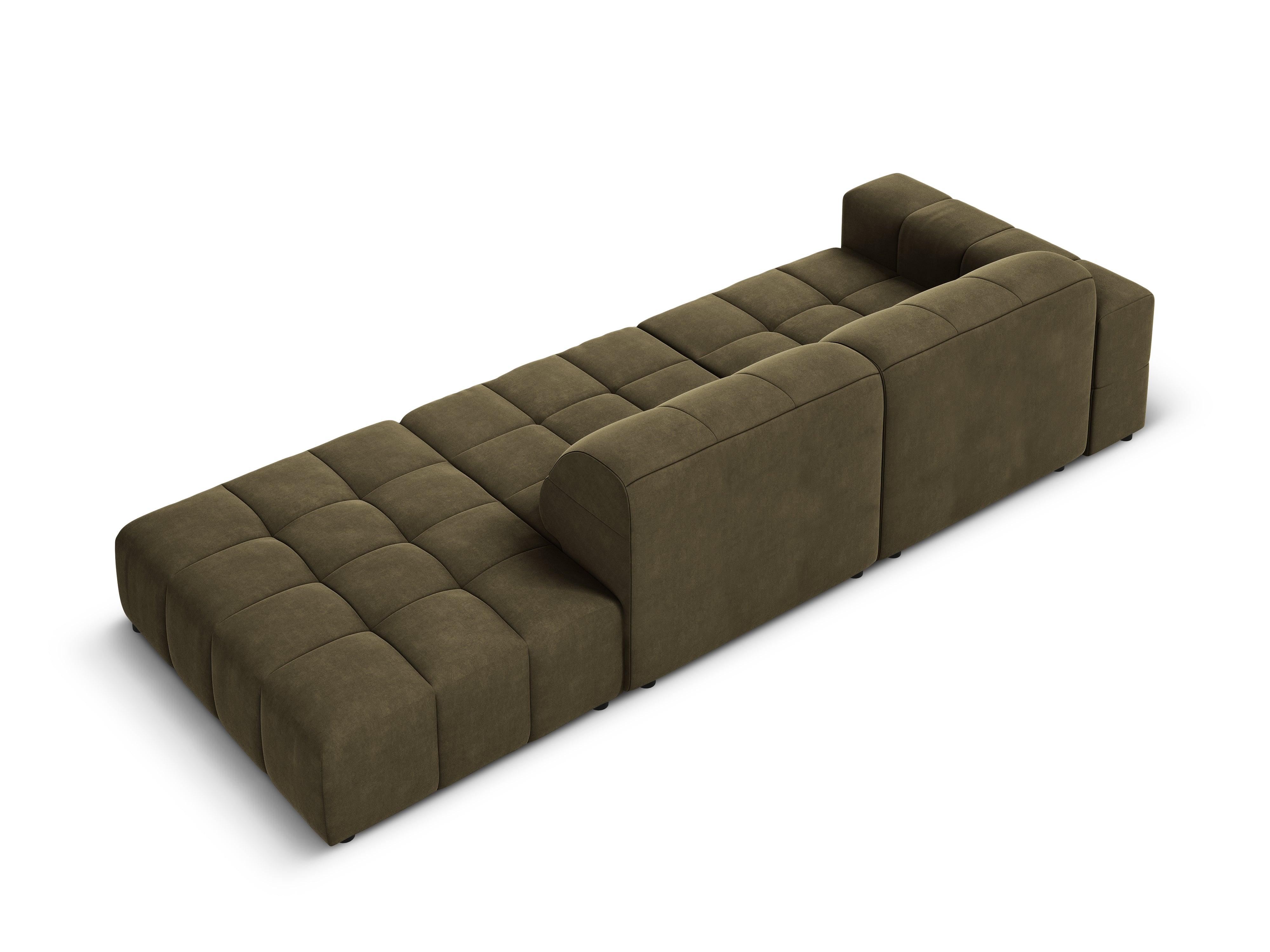 Sofa aksamitna prawostronna 3-osobowa CHICAGO oliwkowy Cosmopolitan Design    Eye on Design