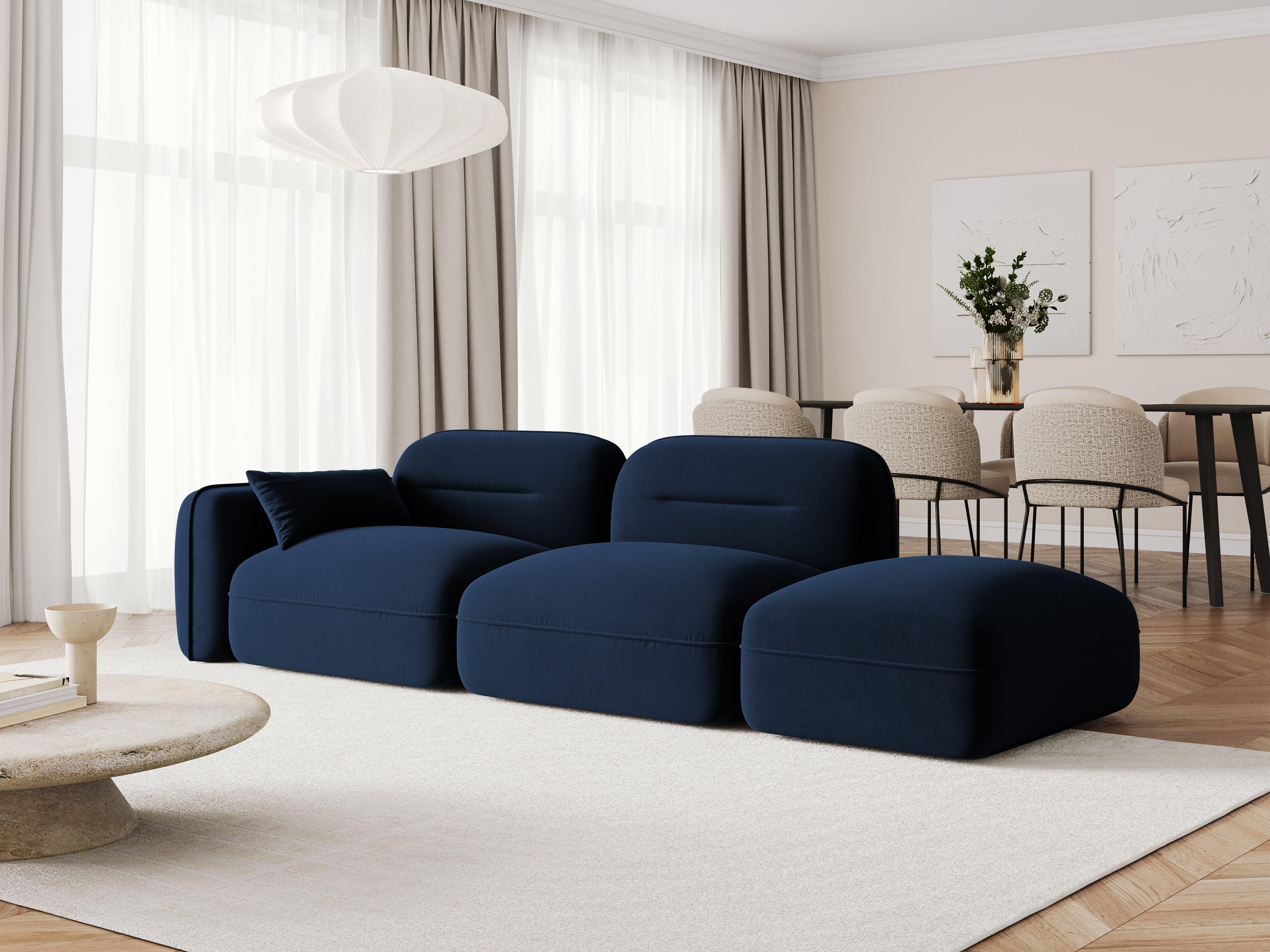 Sofa modułowa aksamitna prawostronna 3-osobowa SYDNEY granat królewski Cosmopolitan Design    Eye on Design