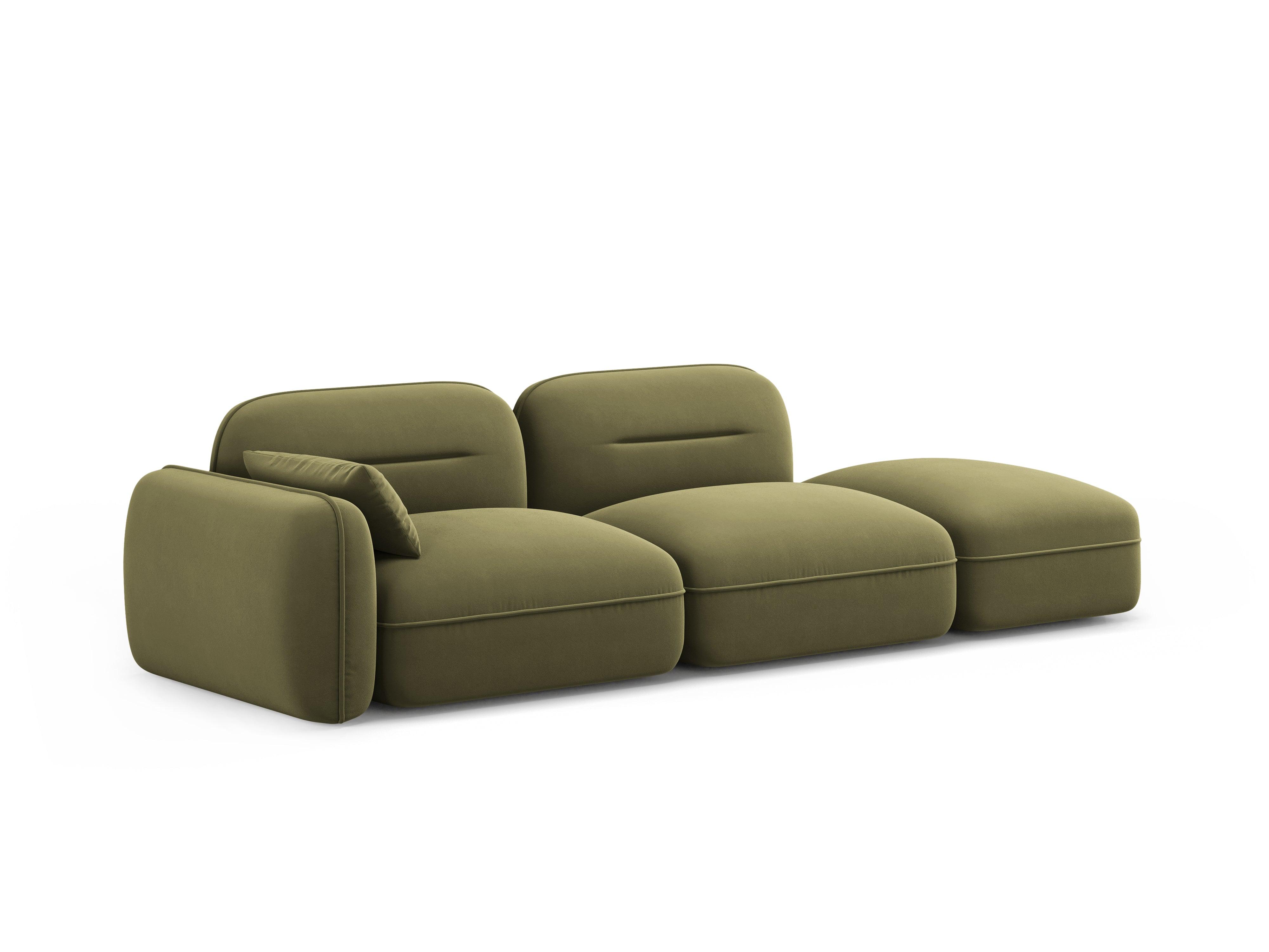 Sofa modułowa aksamitna prawostronna 3-osobowa SYDNEY jasnozielony Cosmopolitan Design    Eye on Design