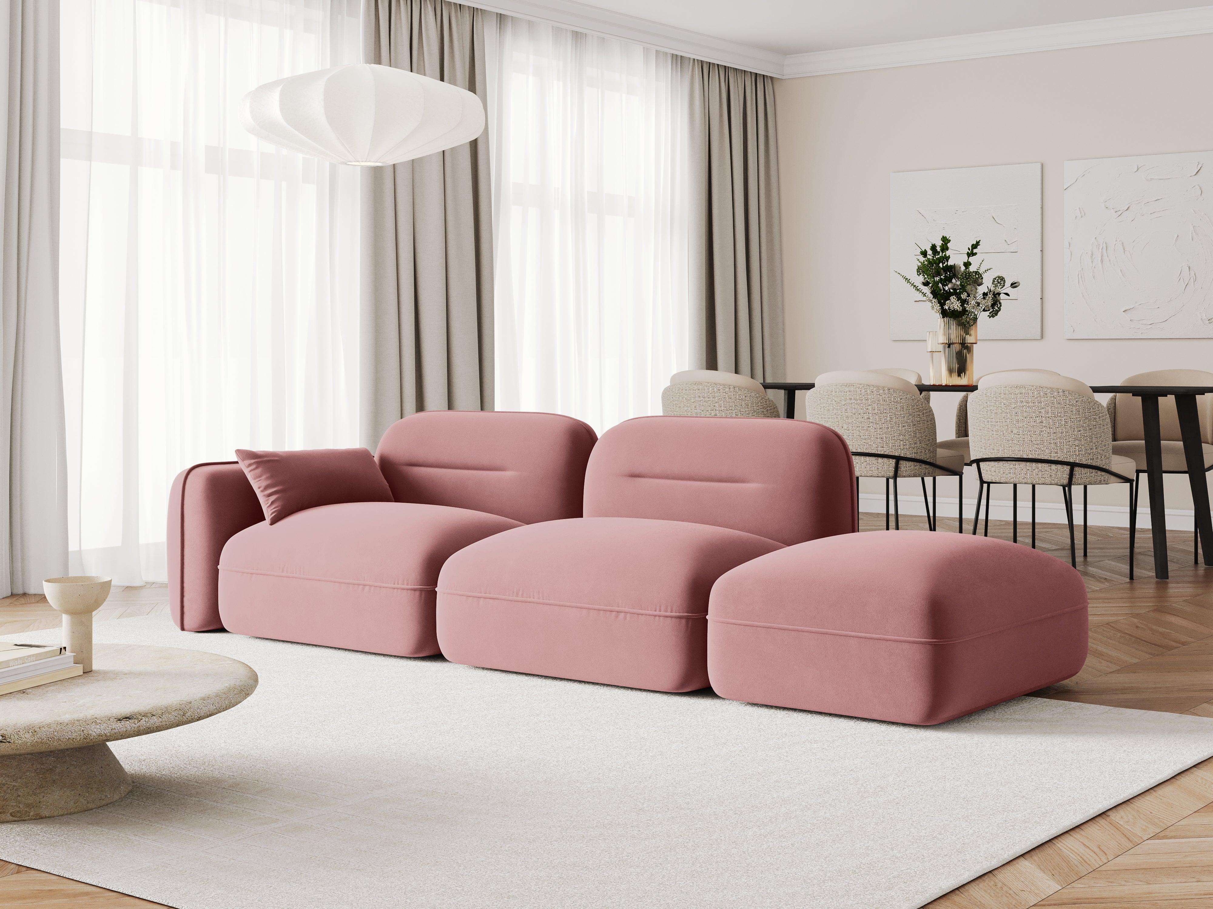 Sofa modułowa aksamitna prawostronna 3-osobowa SYDNEY łososiowy Cosmopolitan Design    Eye on Design