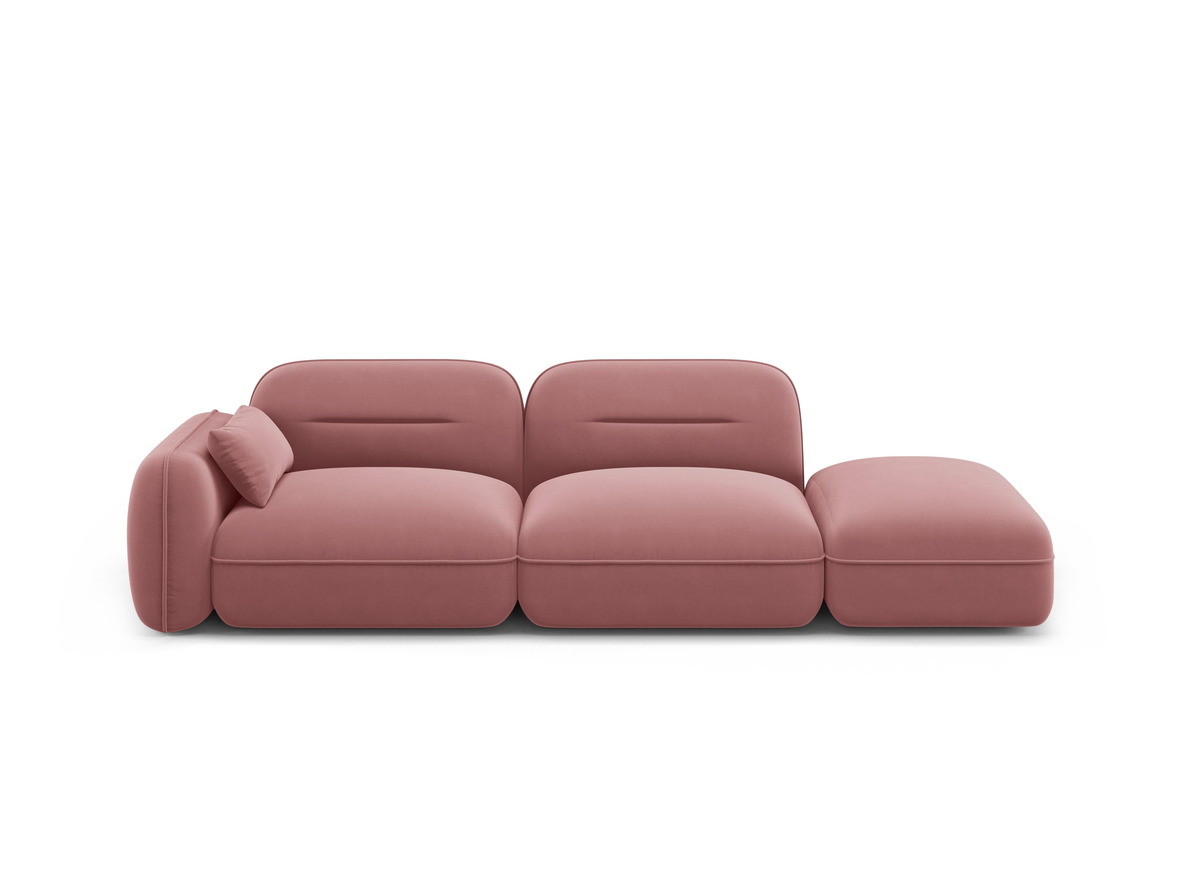 Sofa modułowa aksamitna prawostronna 3-osobowa SYDNEY łososiowy Cosmopolitan Design    Eye on Design