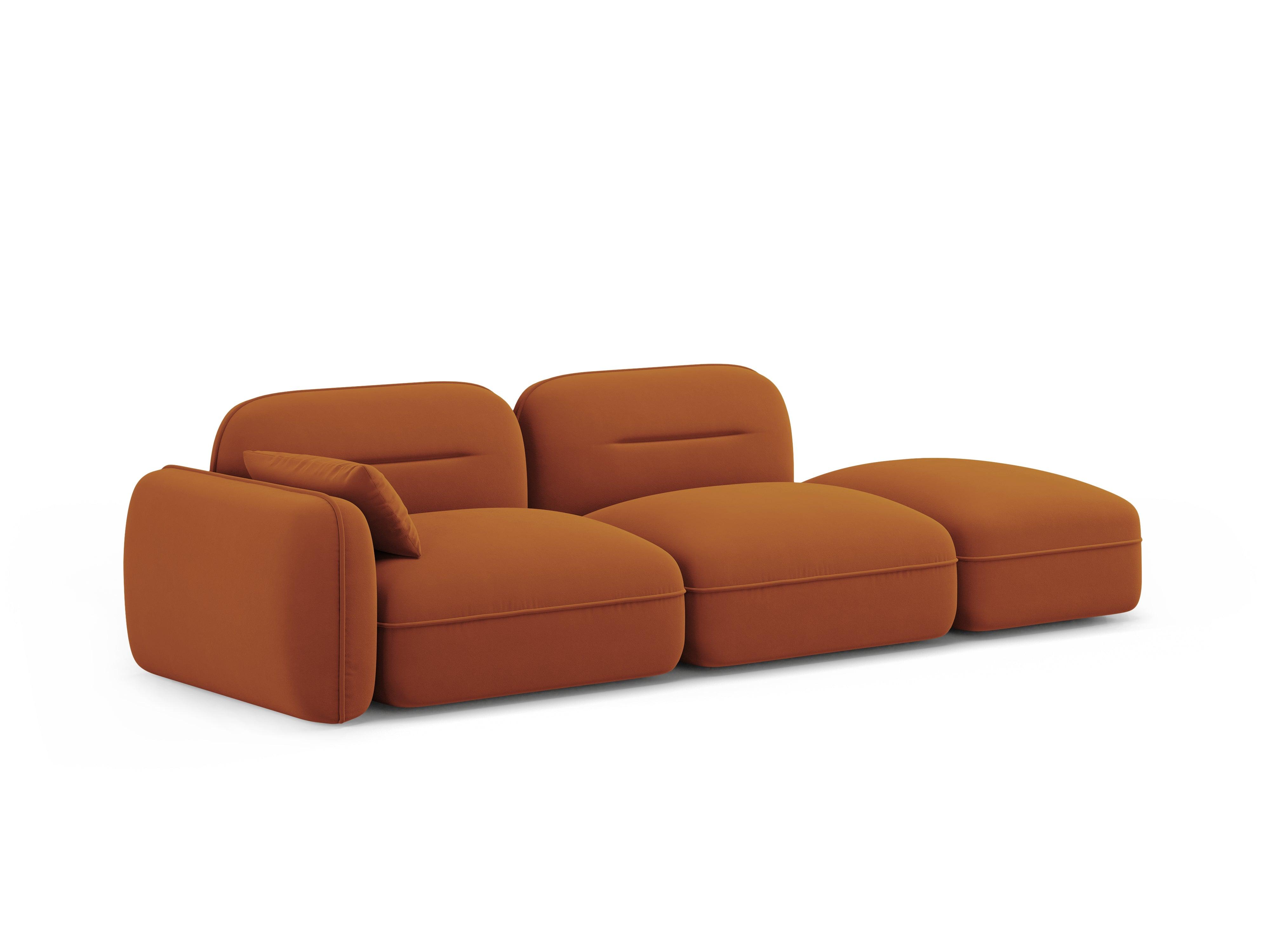 Sofa modułowa aksamitna prawostronna 3-osobowa SYDNEY terracotta Cosmopolitan Design    Eye on Design