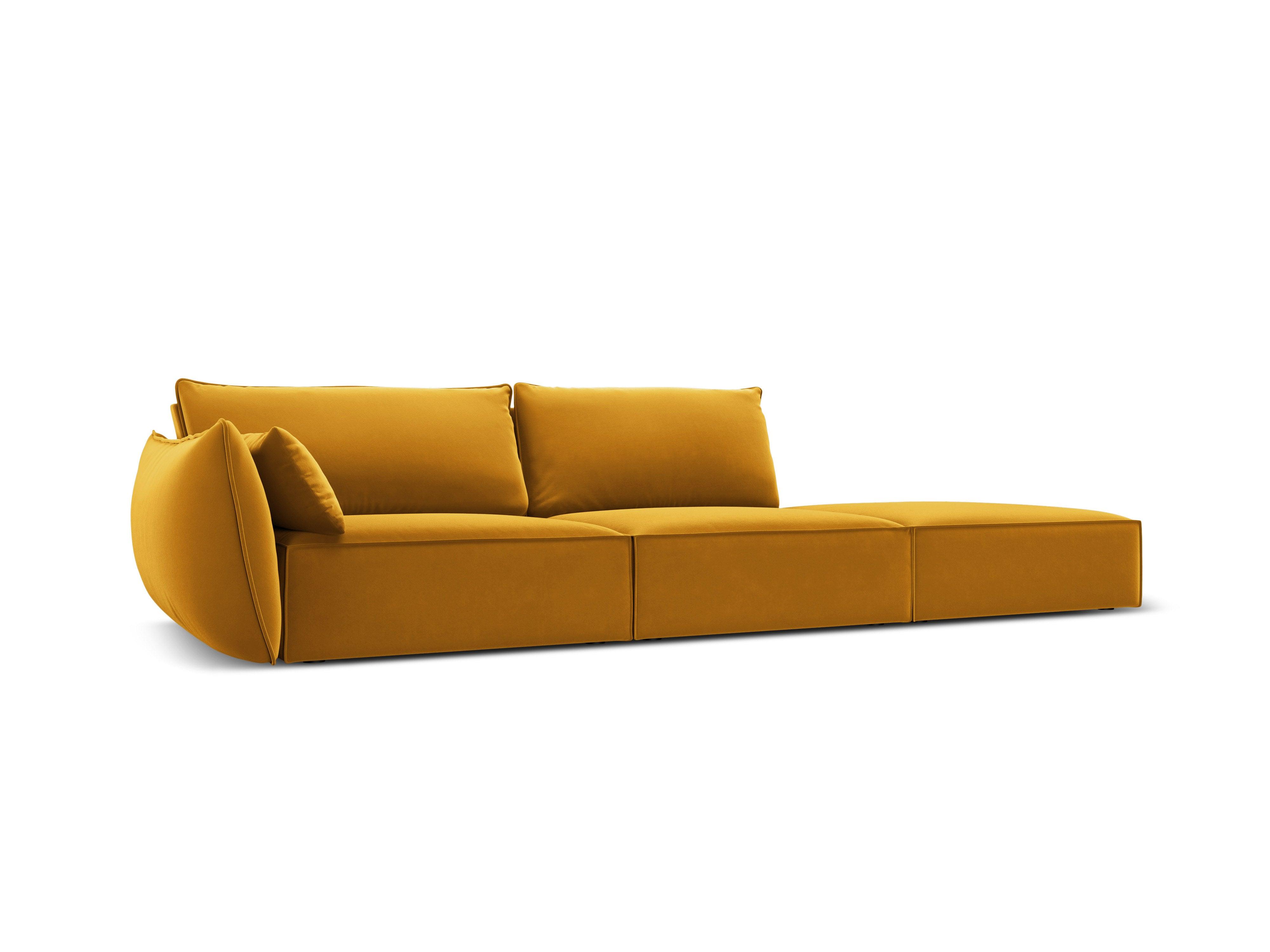 Sofa aksamitna prawostronna otwarta VANDA musztardowy Mazzini Sofas    Eye on Design