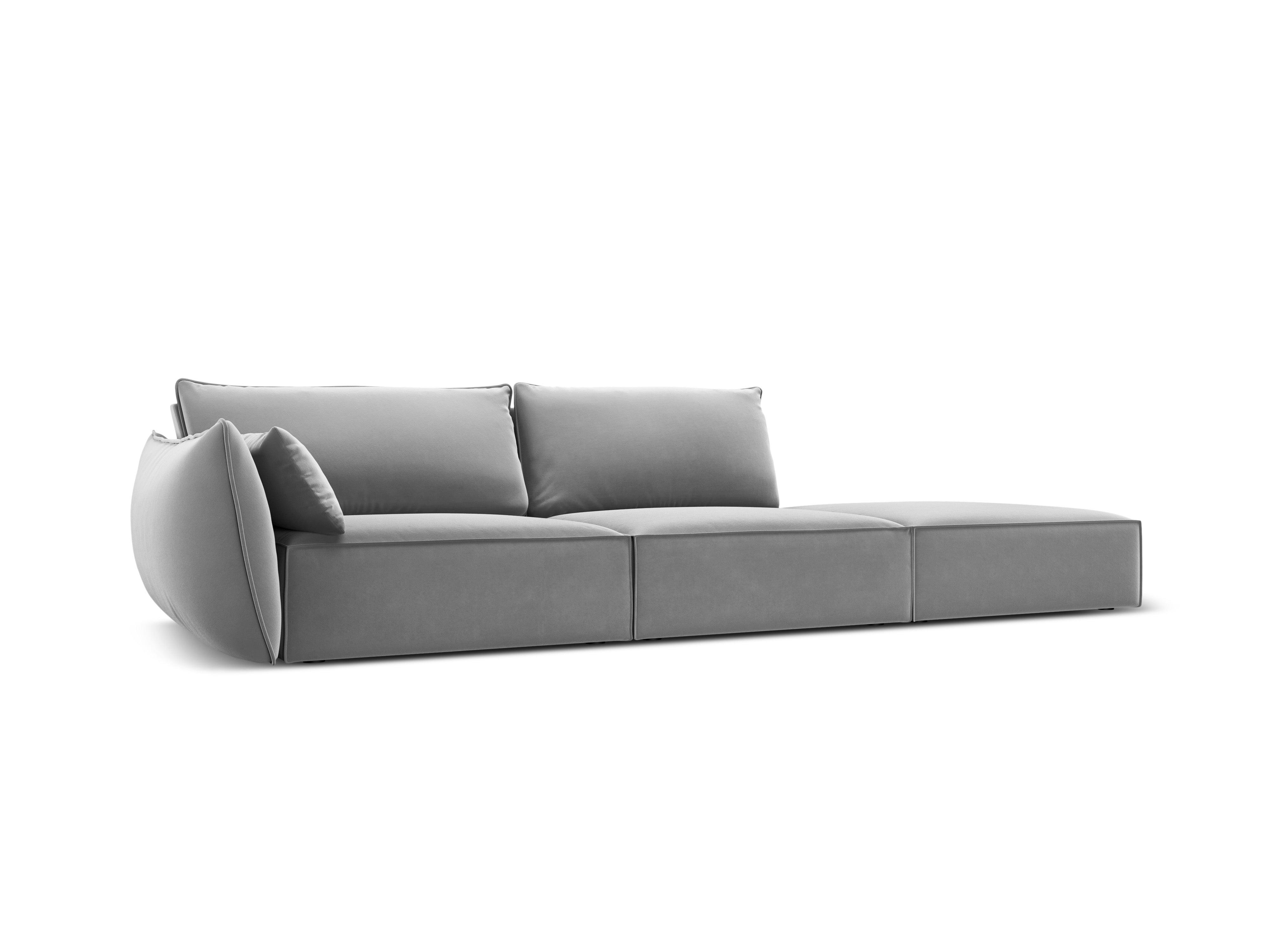 Sofa aksamitna prawostronna otwarta VANDA szary Mazzini Sofas    Eye on Design