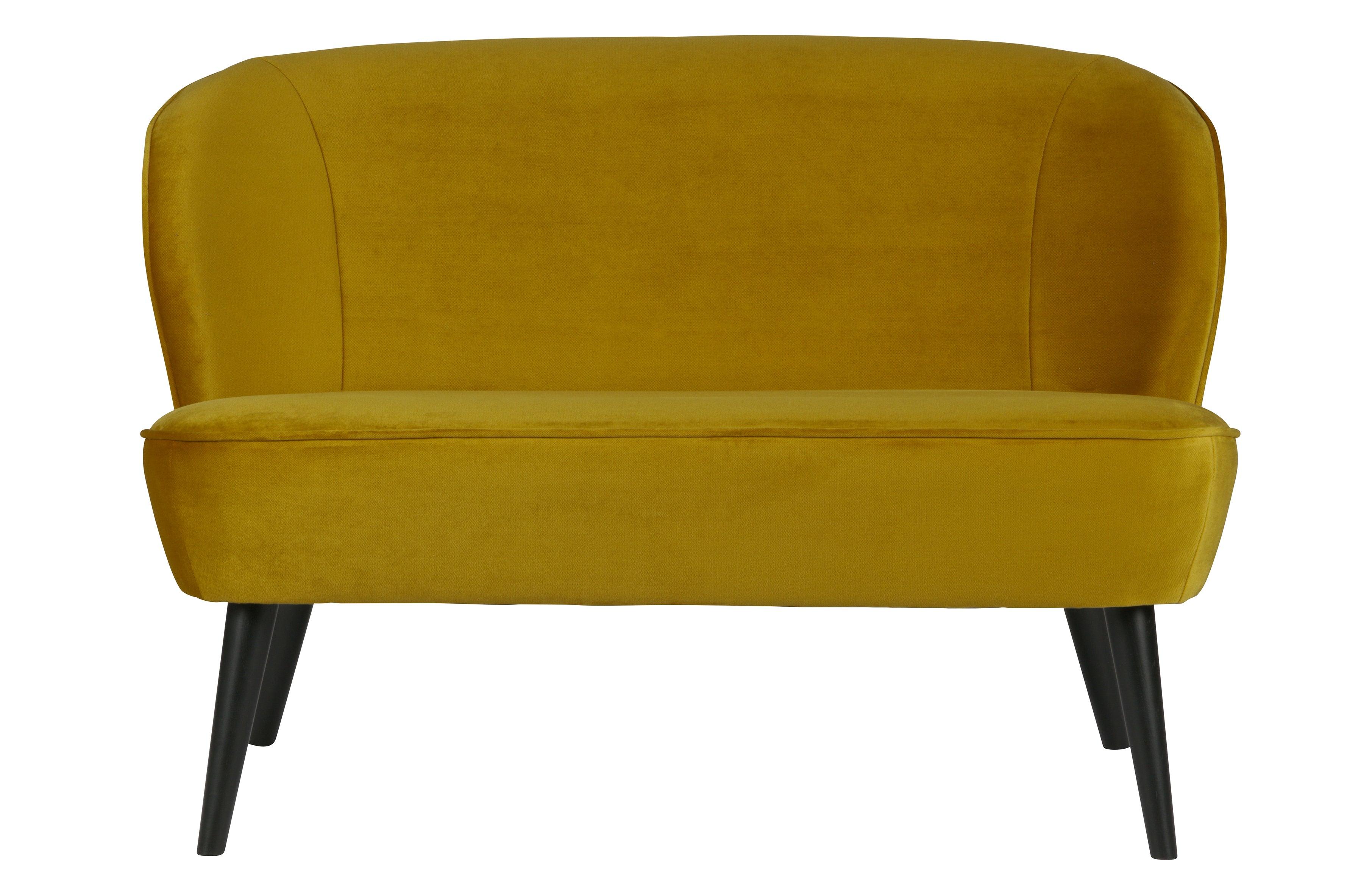 Sofa aksamitna SARA musztardowy Woood    Eye on Design