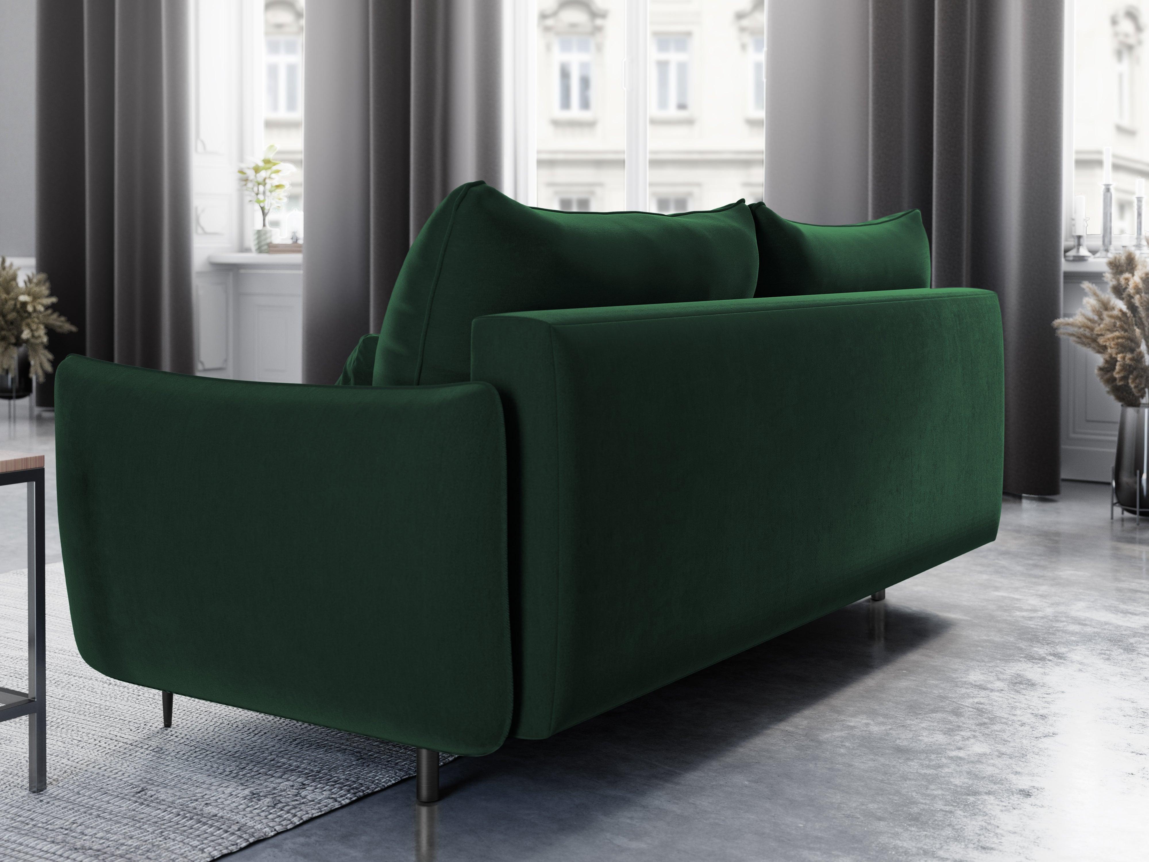 Sofa aksamitna z funkcją spania VERMONT butelkowa zieleń Cosmopolitan Design    Eye on Design