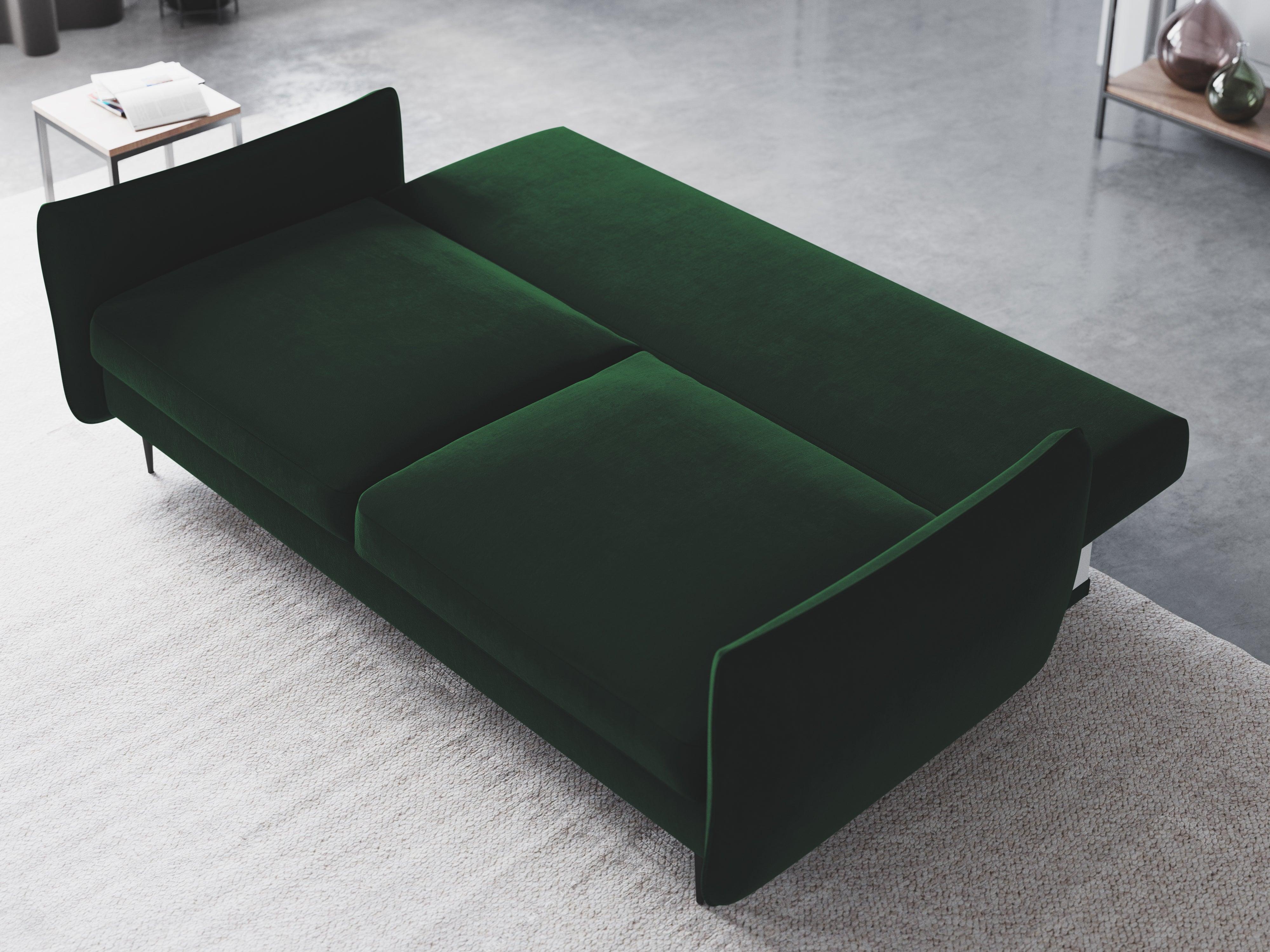 Sofa aksamitna z funkcją spania VERMONT butelkowa zieleń Cosmopolitan Design    Eye on Design