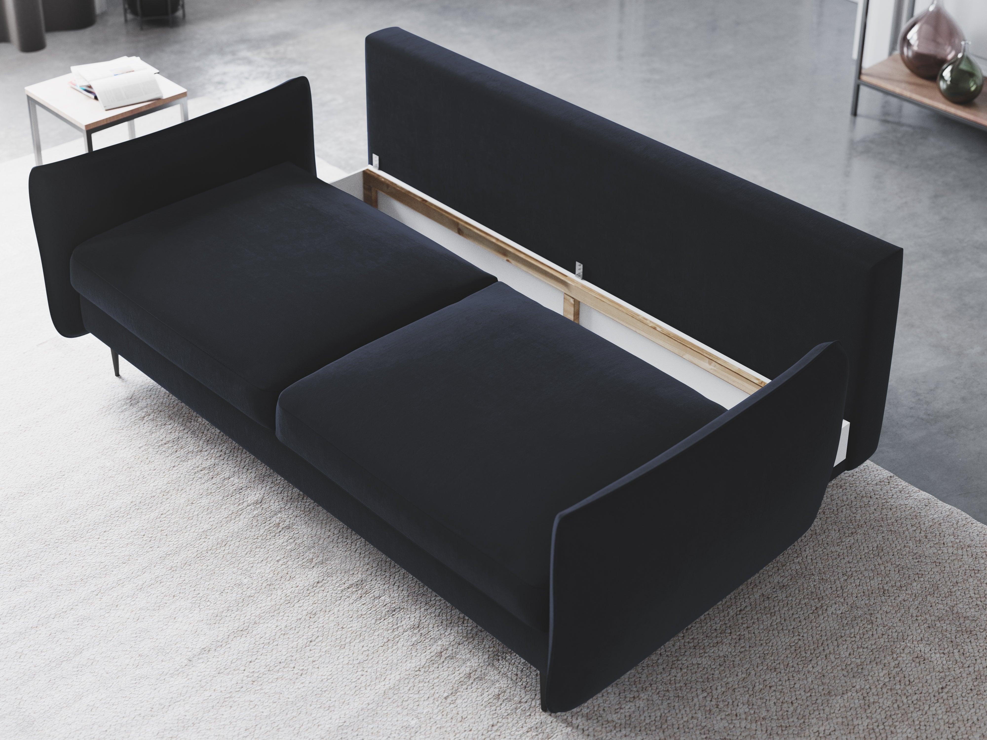 Sofa aksamitna z funkcją spania VERMONT granatowy Cosmopolitan Design    Eye on Design